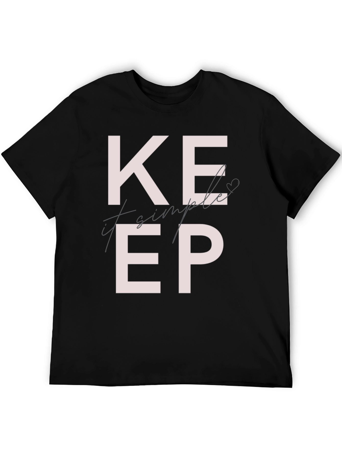 Black Keep It Simple Graphic T-Shirt view 5