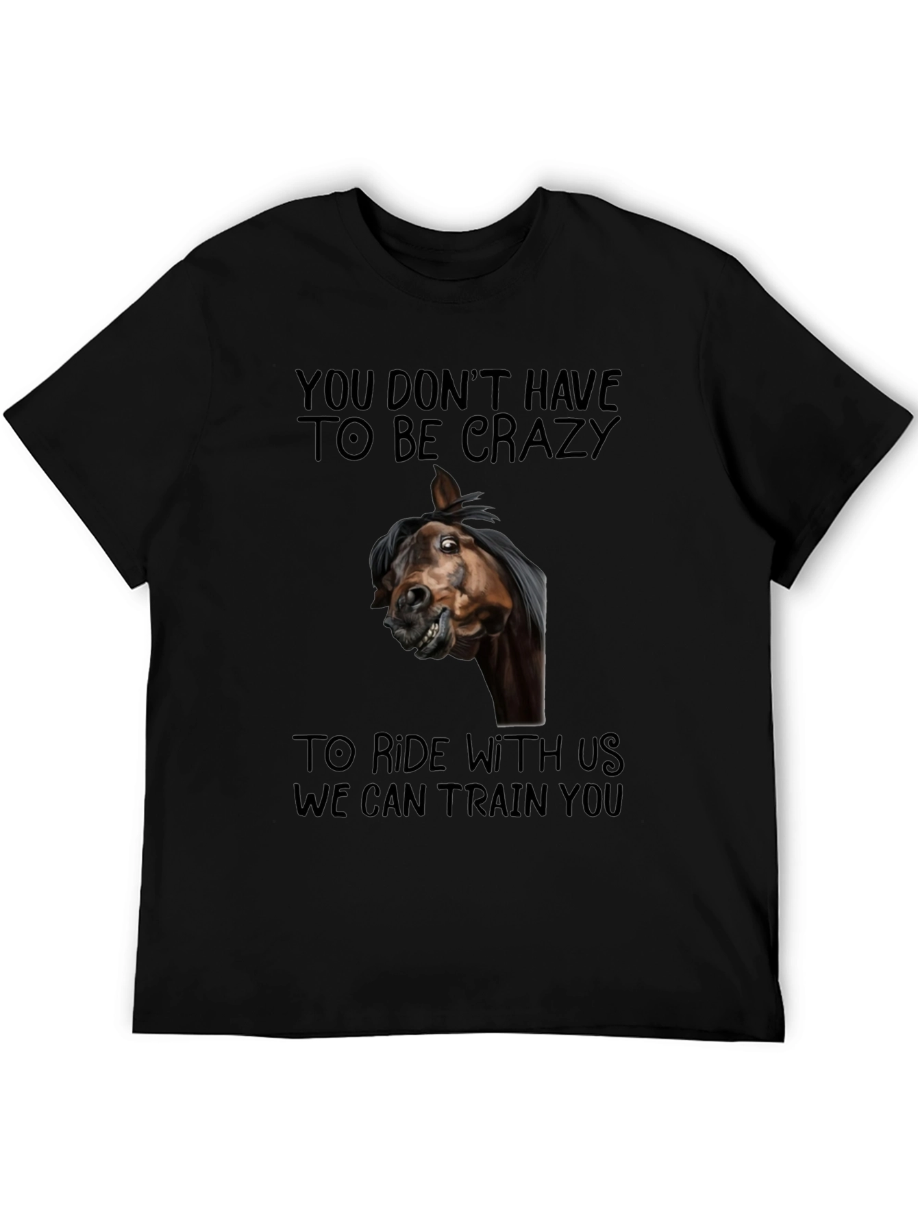 Black Crazy Horse Graphic T-Shirt view 5