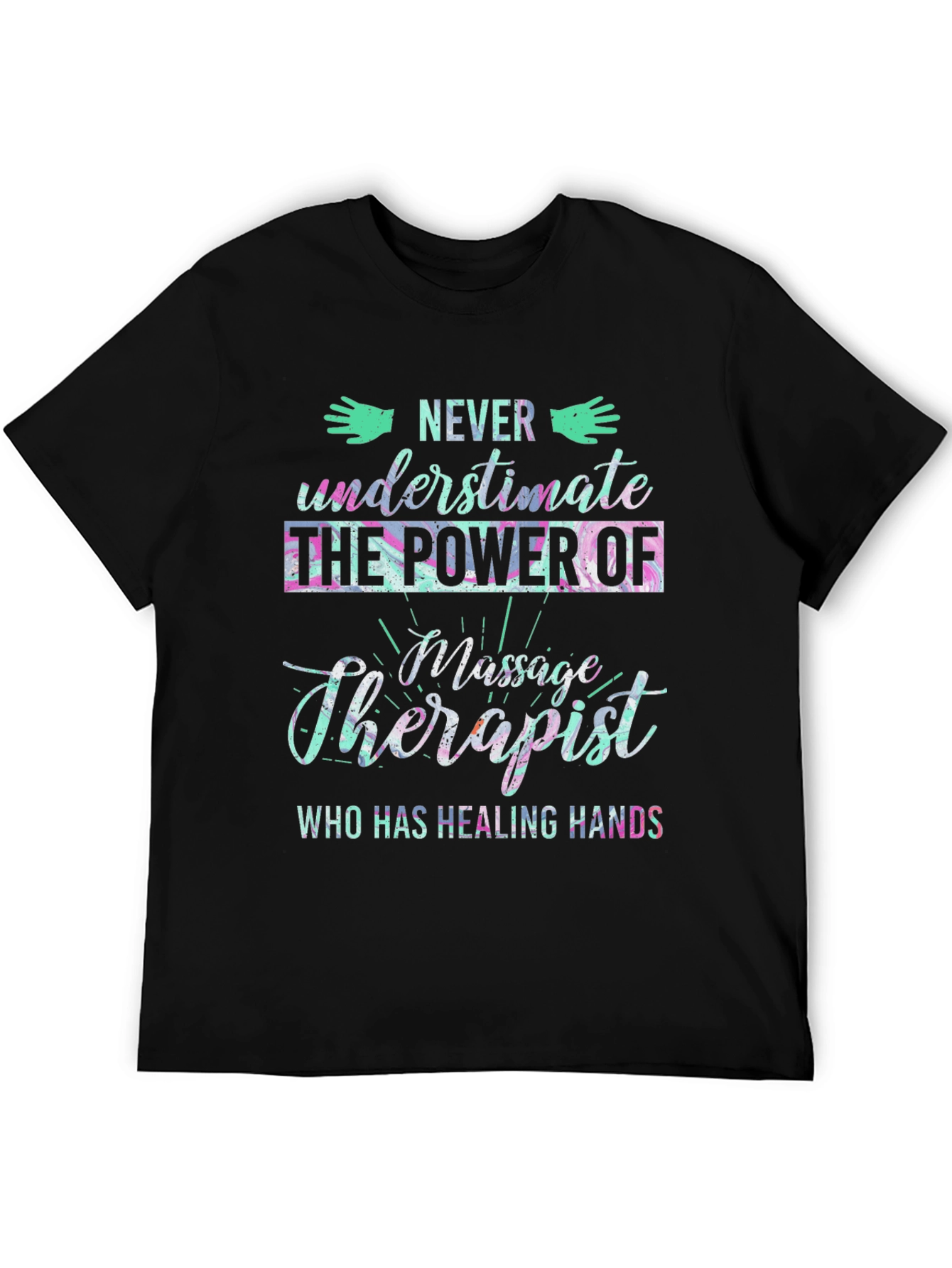 Massage Therapist Healing Hands Graphic T-Shirt - 5