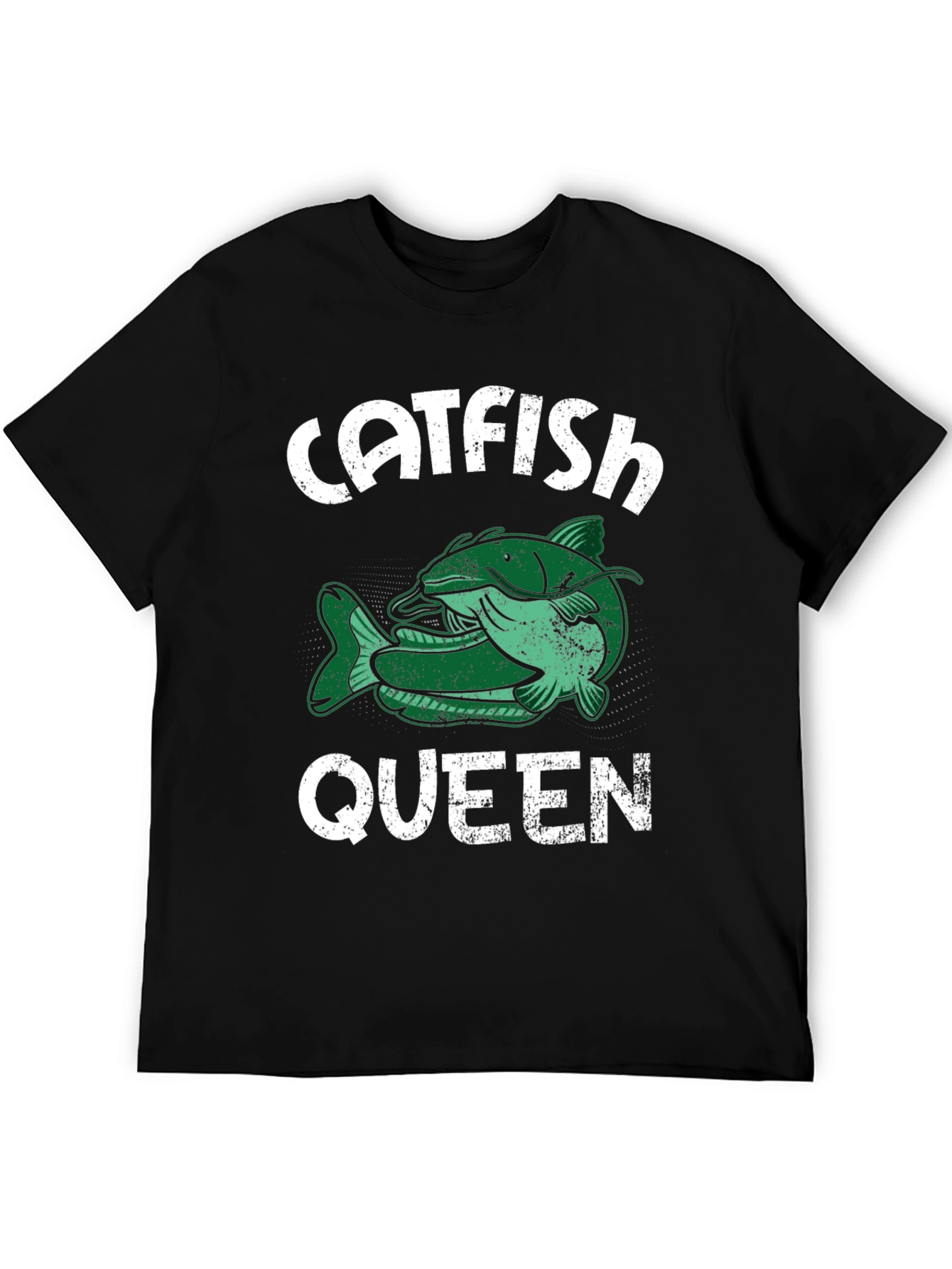 Black Catfish Queen T-Shirt - Fishing Tee view 5