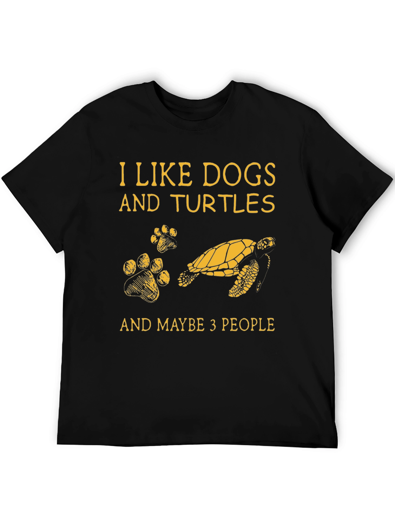 Black I Like Dogs and Turtles T-Shirt view 5