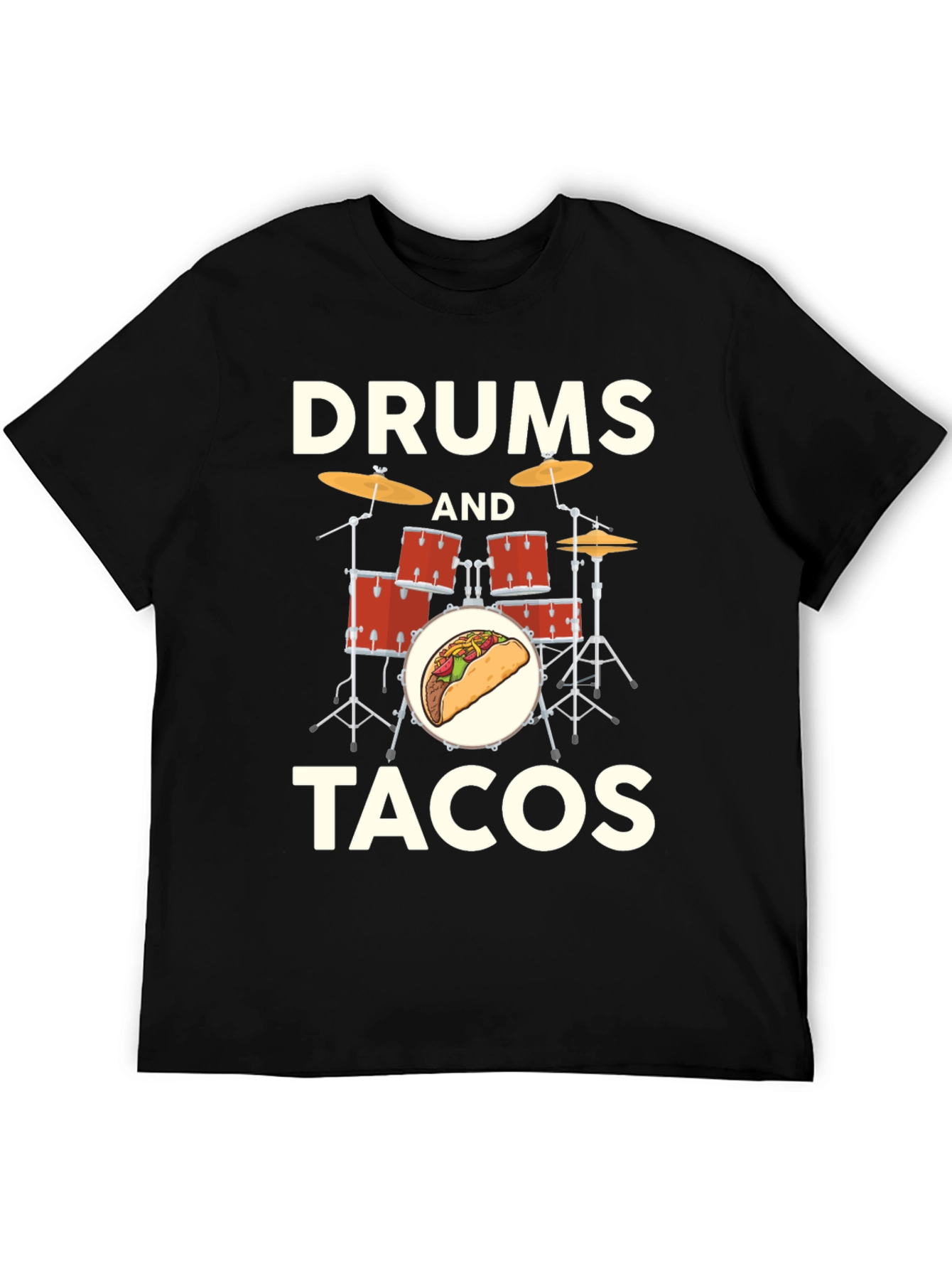 Black Drums and Tacos T-Shirt: Musician Foodie Tee view 5