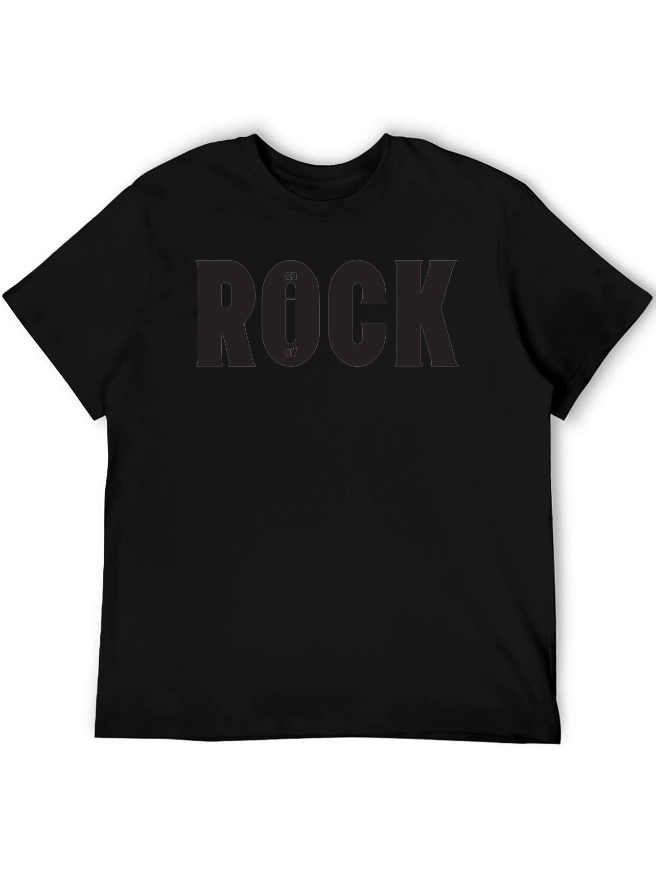 Black Rock On/Off Graphic Tee - Black Crew Neck T-Shirt view 5