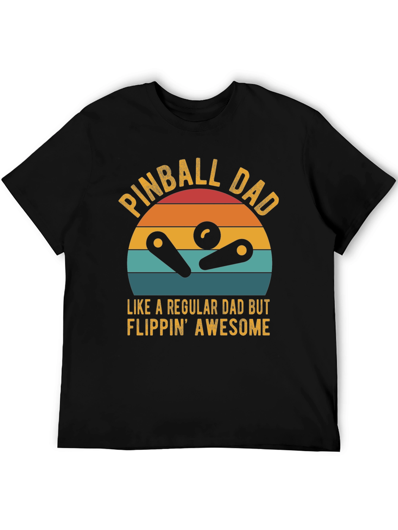 Black Pinball Dad Graphic T-Shirt - Flippin' Awesome Tee view 5