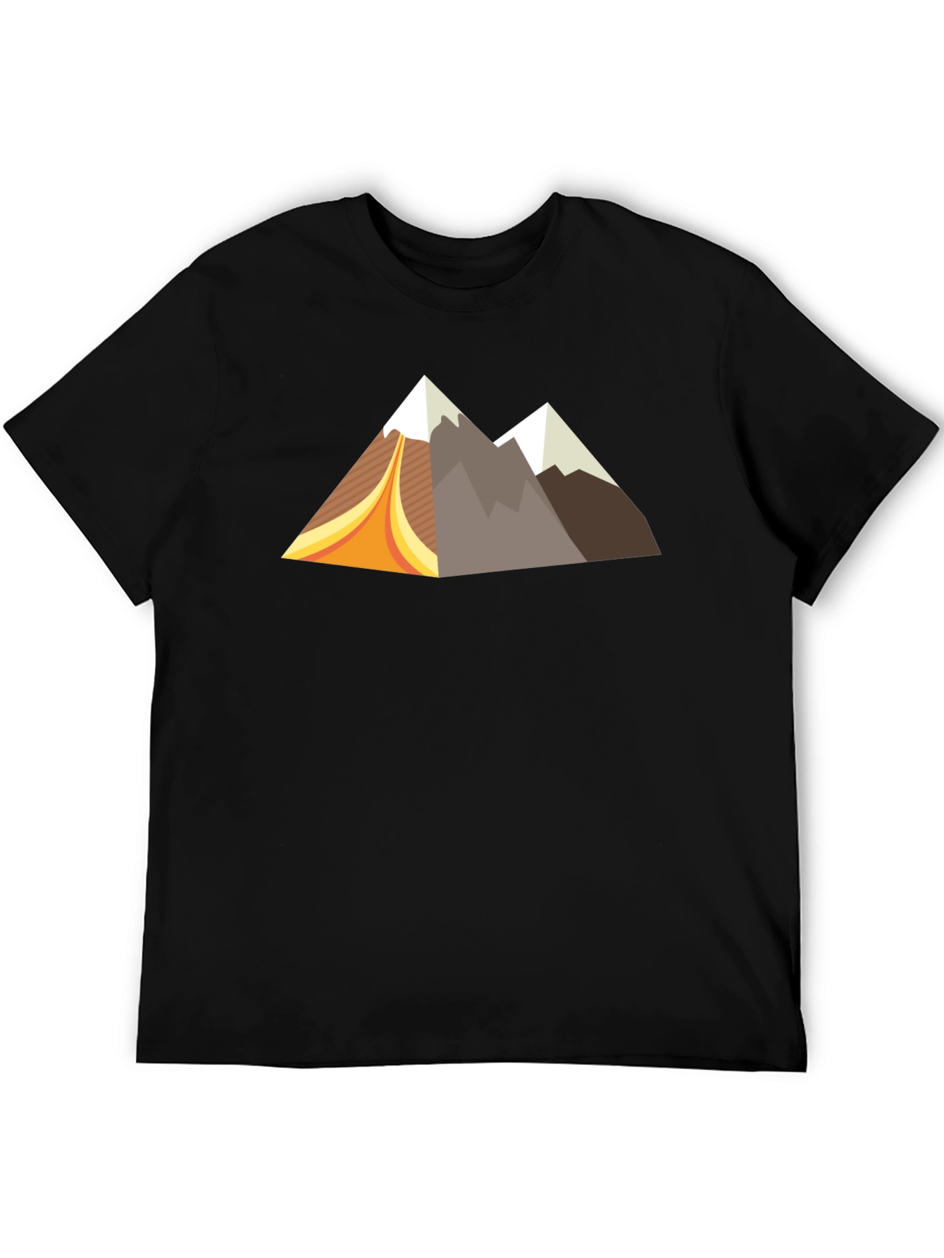 Black Retro Mountain Graphic Tee - Black Short Sleeve Shirt view 5