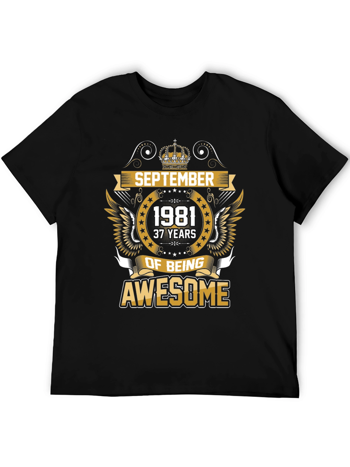 Black September 1981 Birthday T-Shirt - 37 Years Awesome view 5