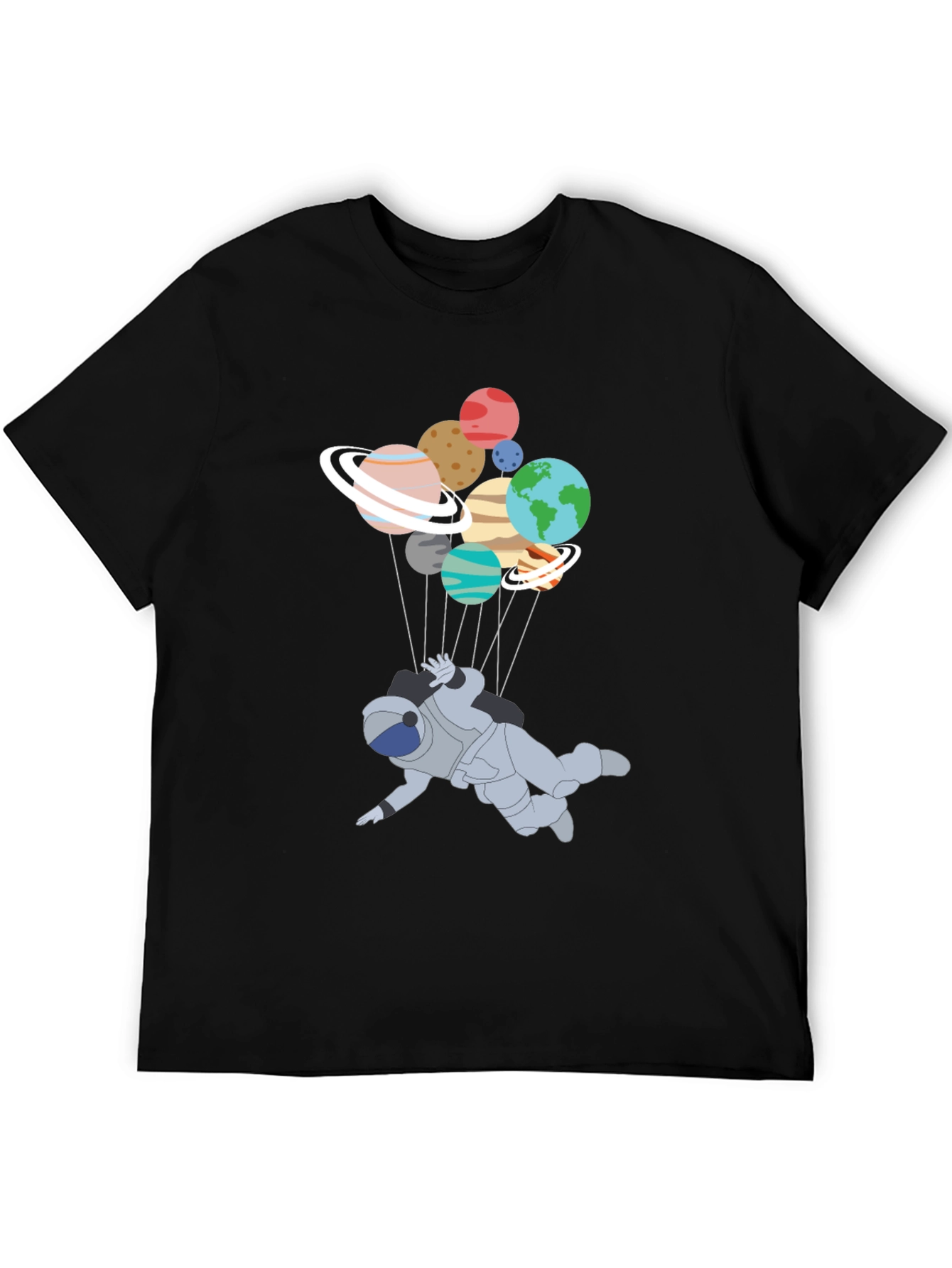 Black Astronaut Planet T-Shirt - Unique Graphic Tee view 5