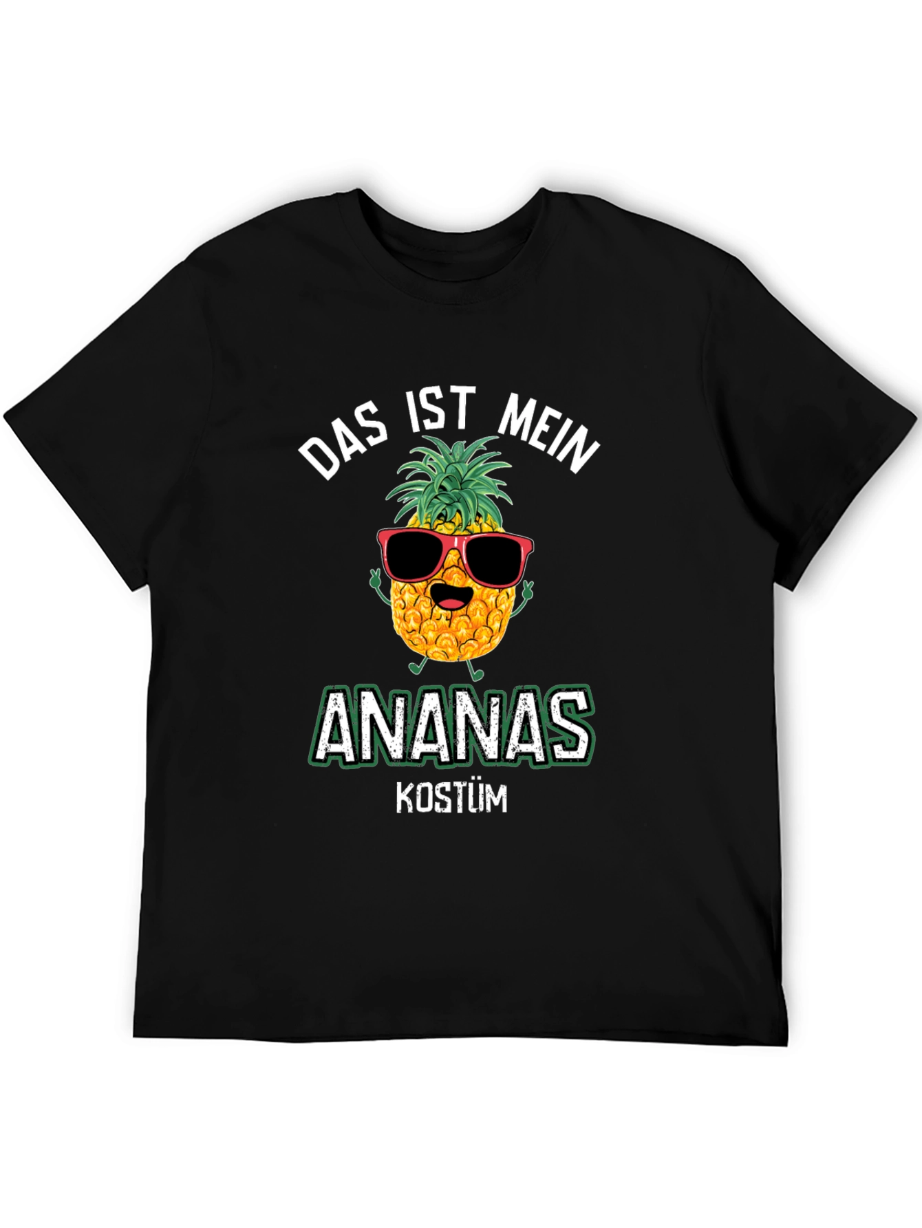 Black Das ist mein Ananas Kostüm Funny German Pineapple T-Shirt view 5