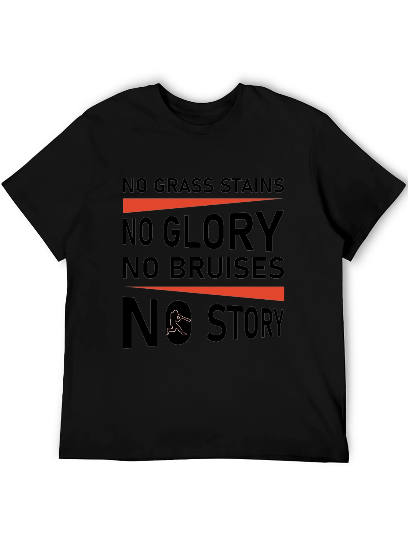 Black No Grass Stains Baseball T-Shirt view 5