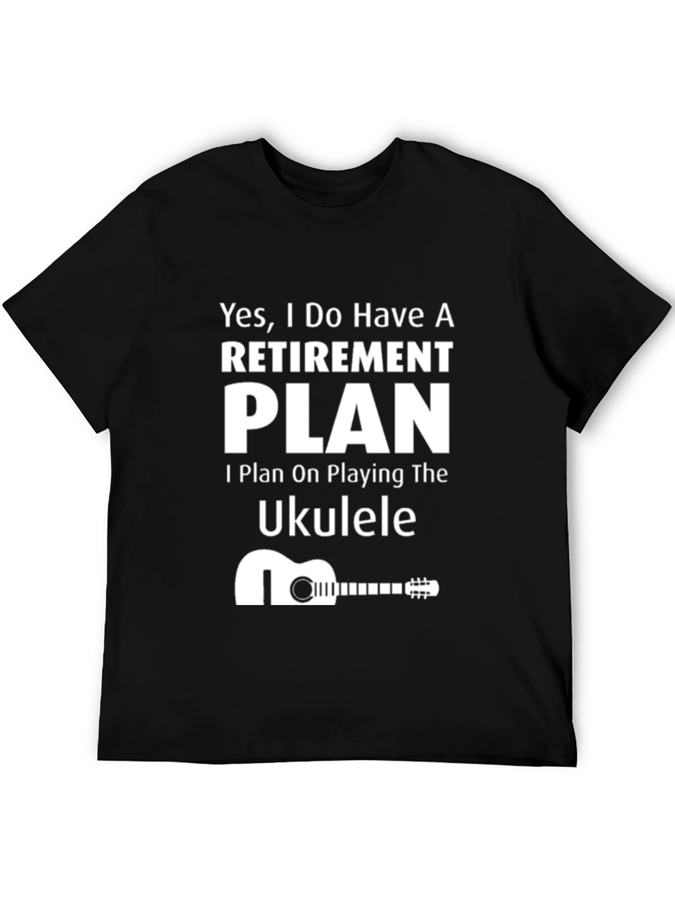 Black Retirement Plan Ukulele T-Shirt view 5