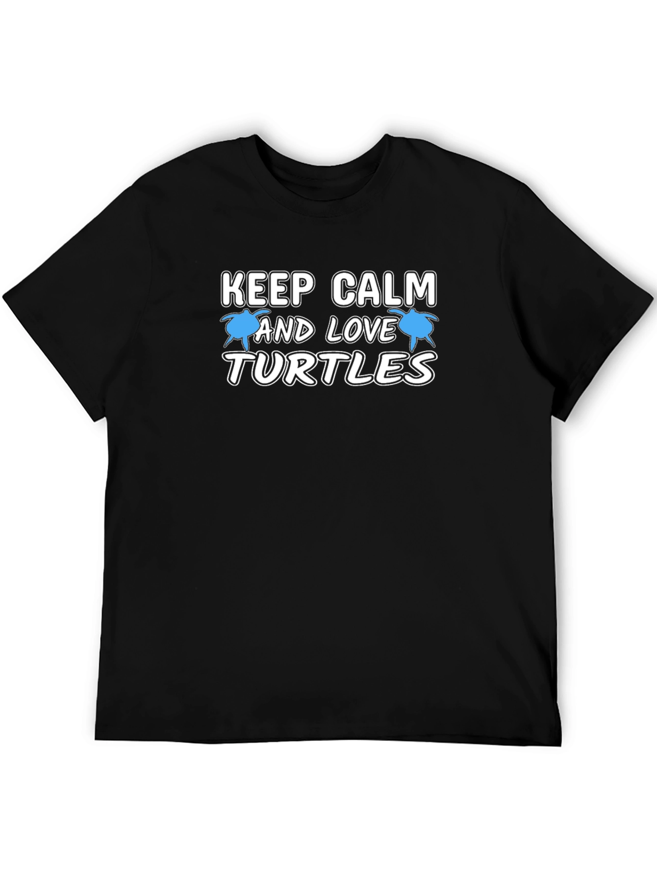 Black Keep Calm and Love Turtles Black T-Shirt view 5
