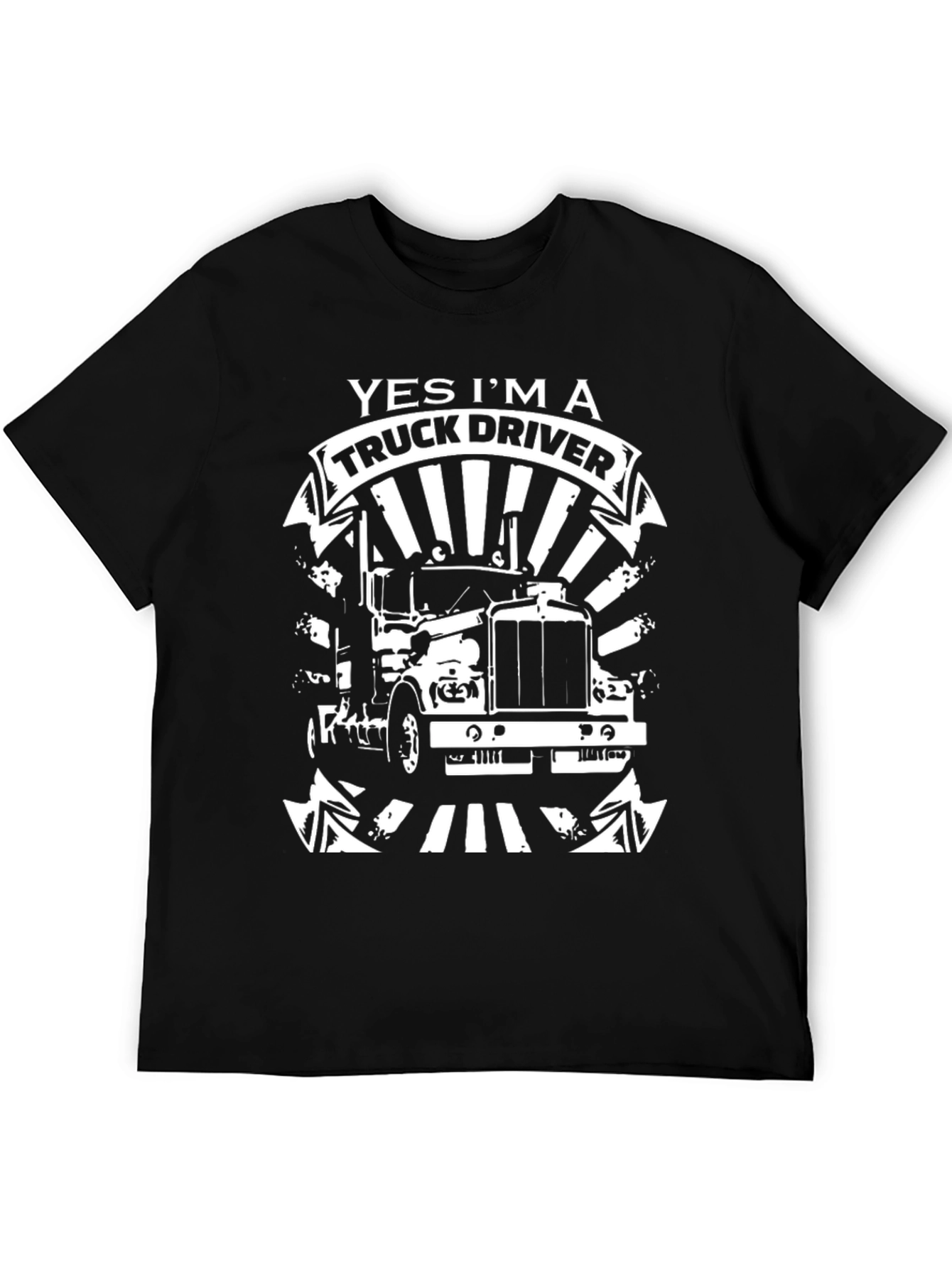 Black Yes I'm A Truck Driver T-Shirt - Black Graphic Tee view 5