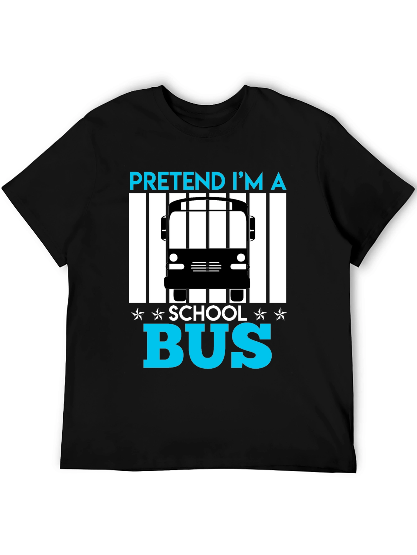Black Pretend I'm A School Bus Funny T-Shirt view 5