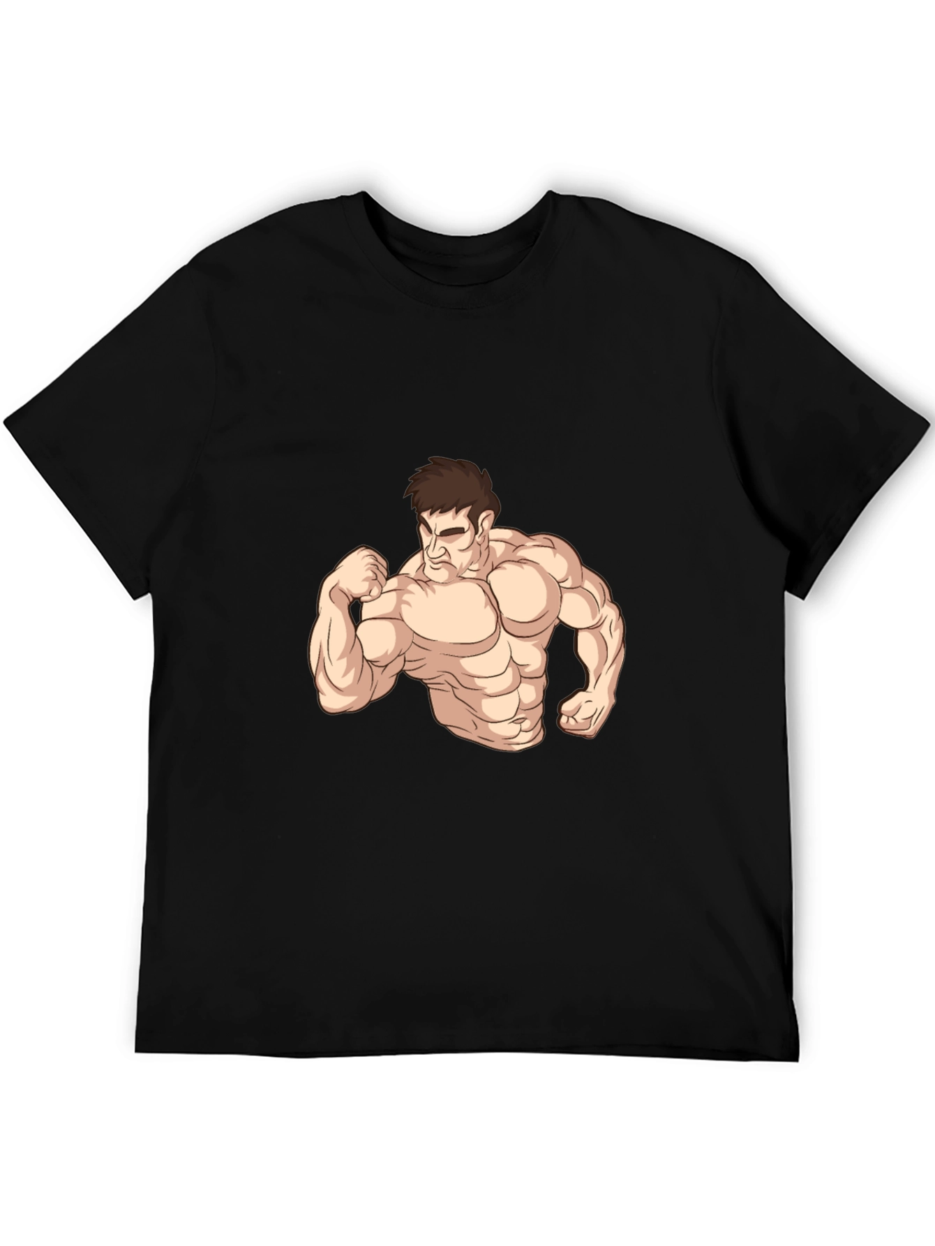 Black Muscle Man Graphic Tee - Black Cotton Comfort view 5