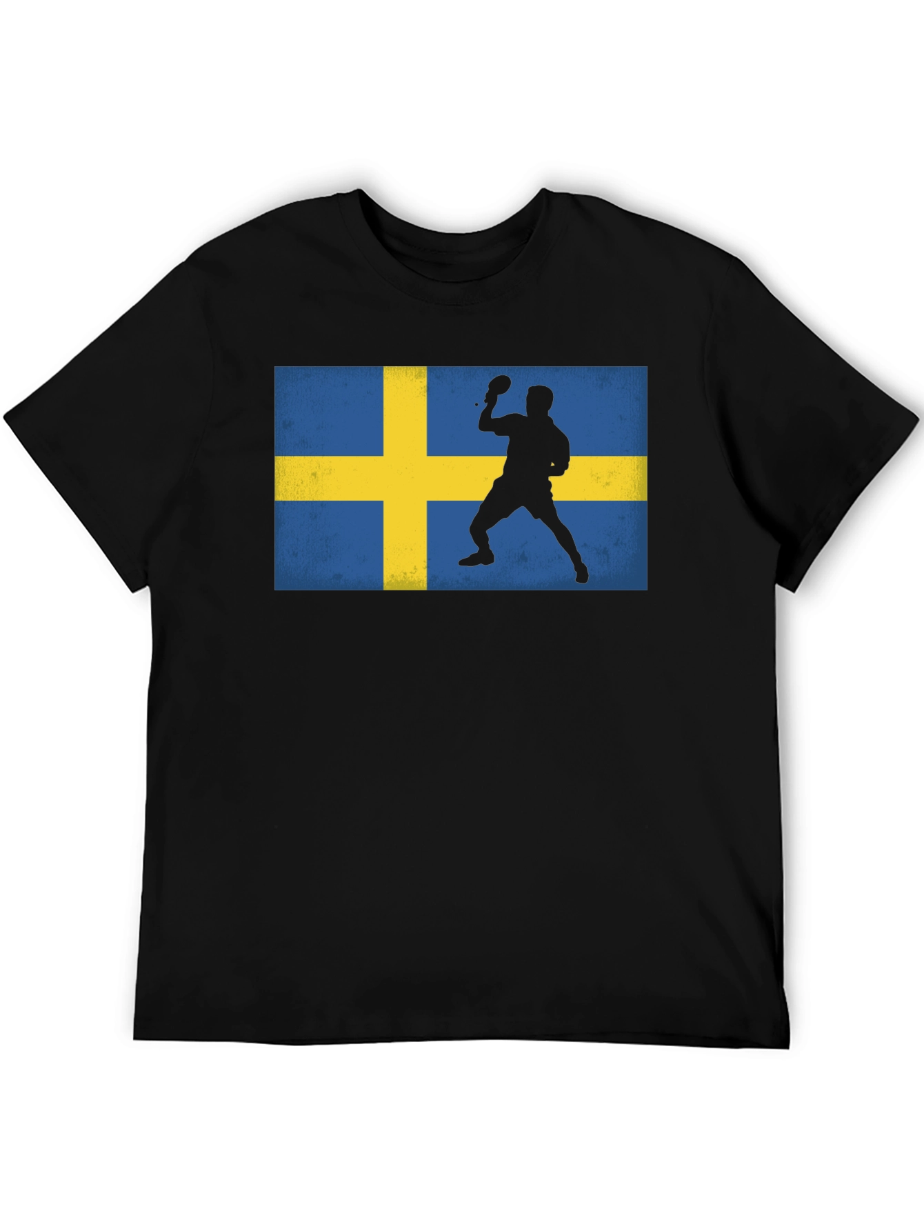 Black Sweden Table Tennis Flag T-Shirt view 5