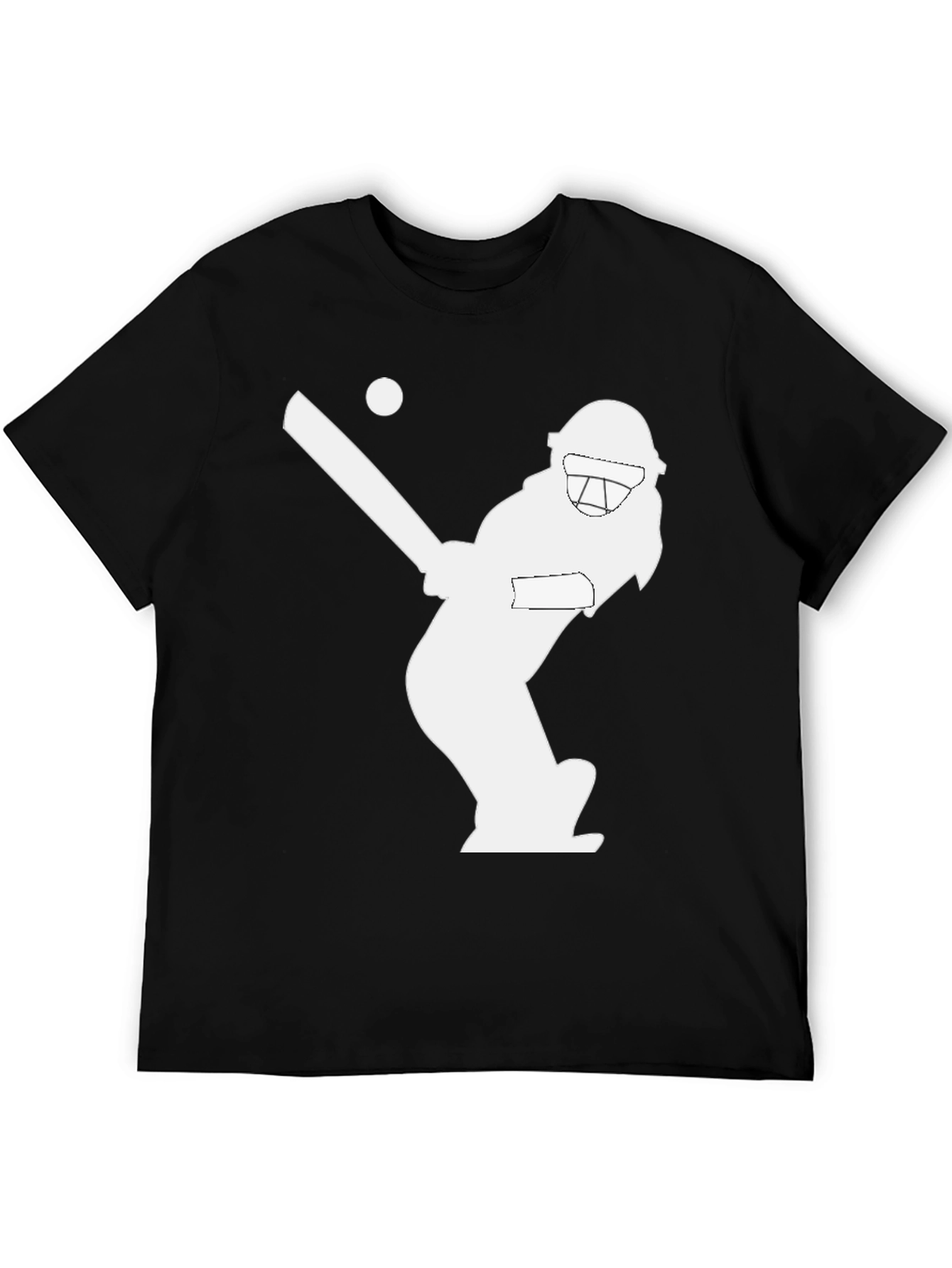 Black Cricket Player Graphic T-Shirt - Stylish Black Tee view 5