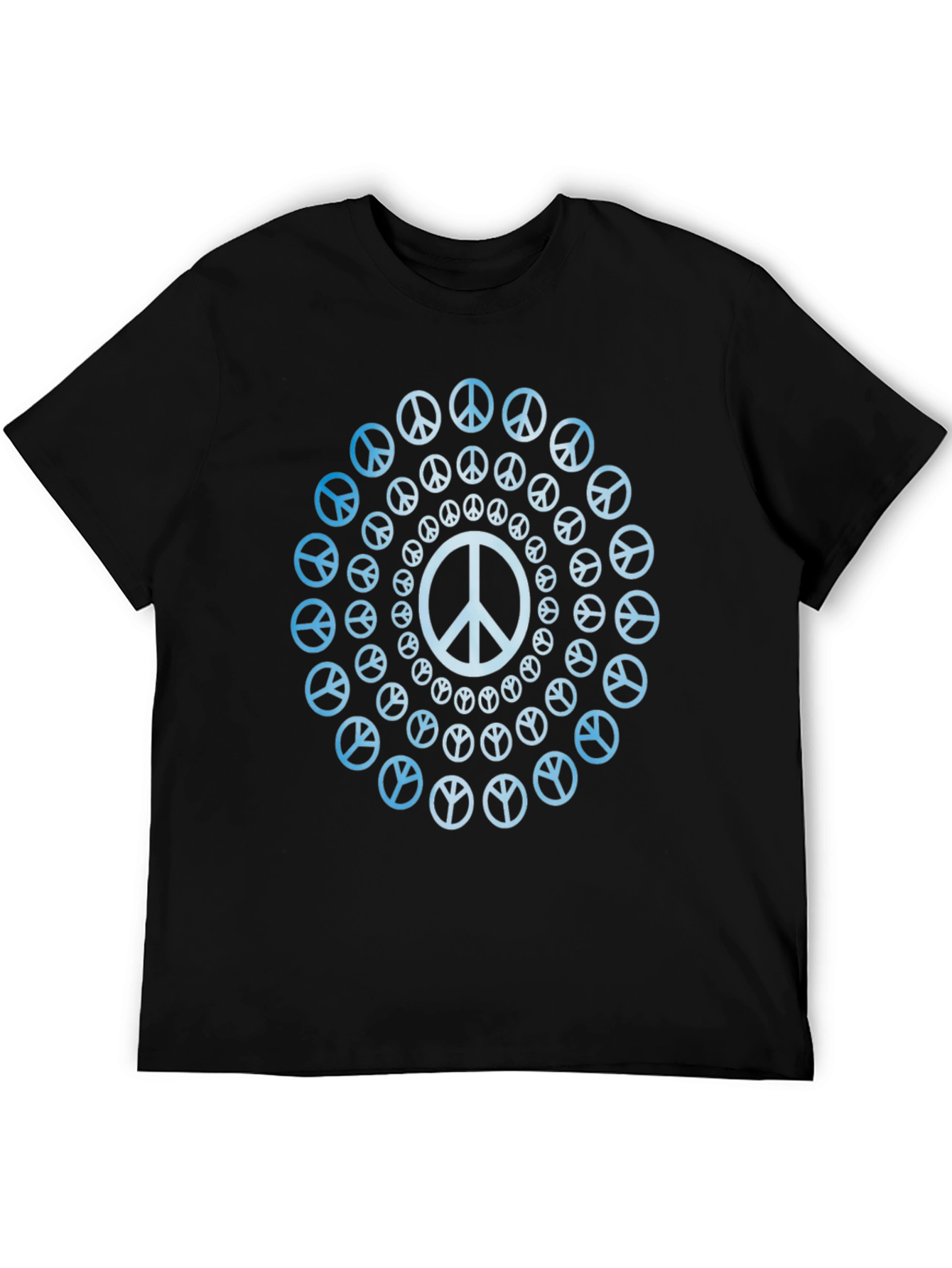 Black Peace Mandala Black T-Shirt view 5