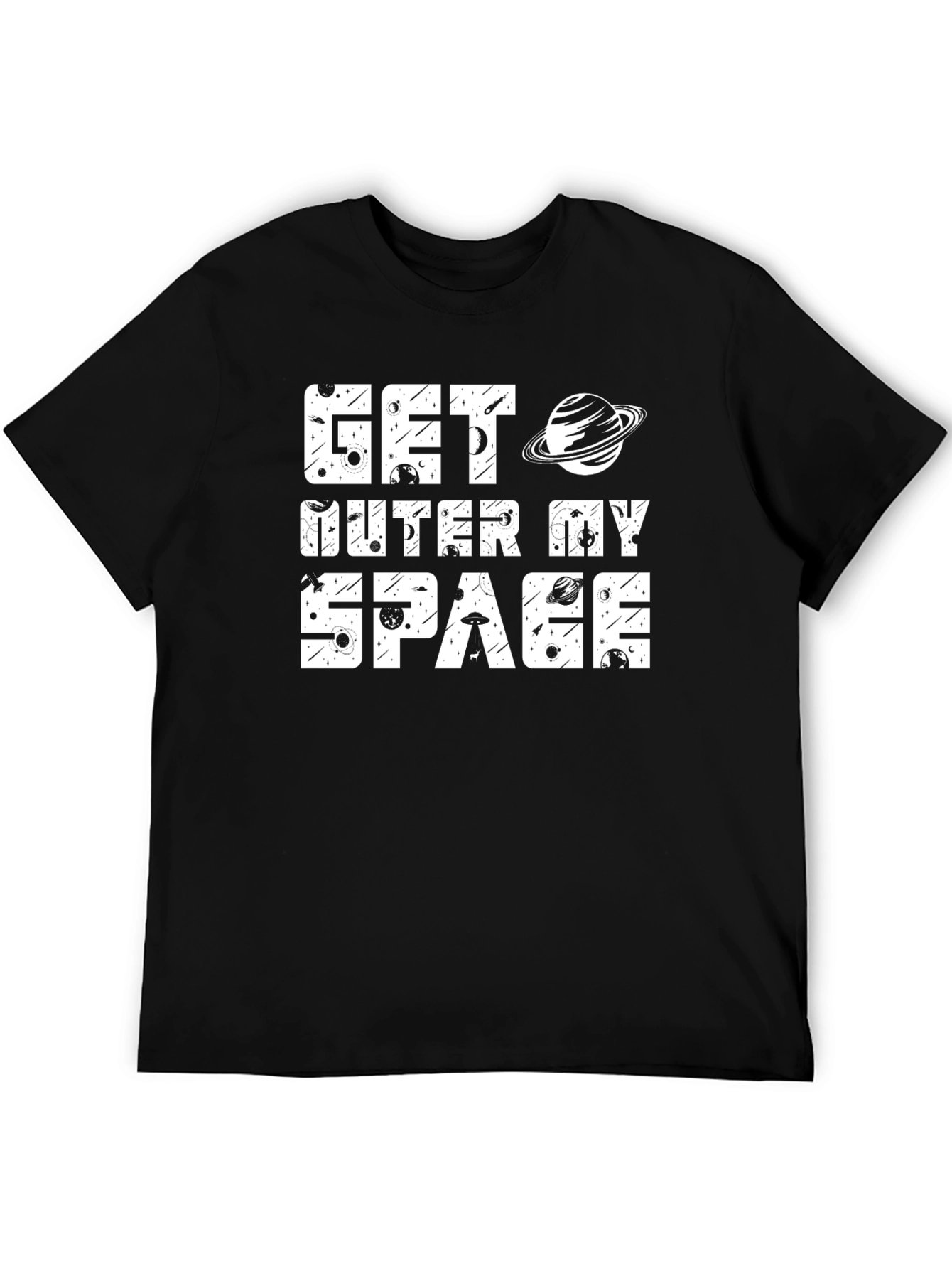 Black Get Outer My Space Graphic T-Shirt view 5