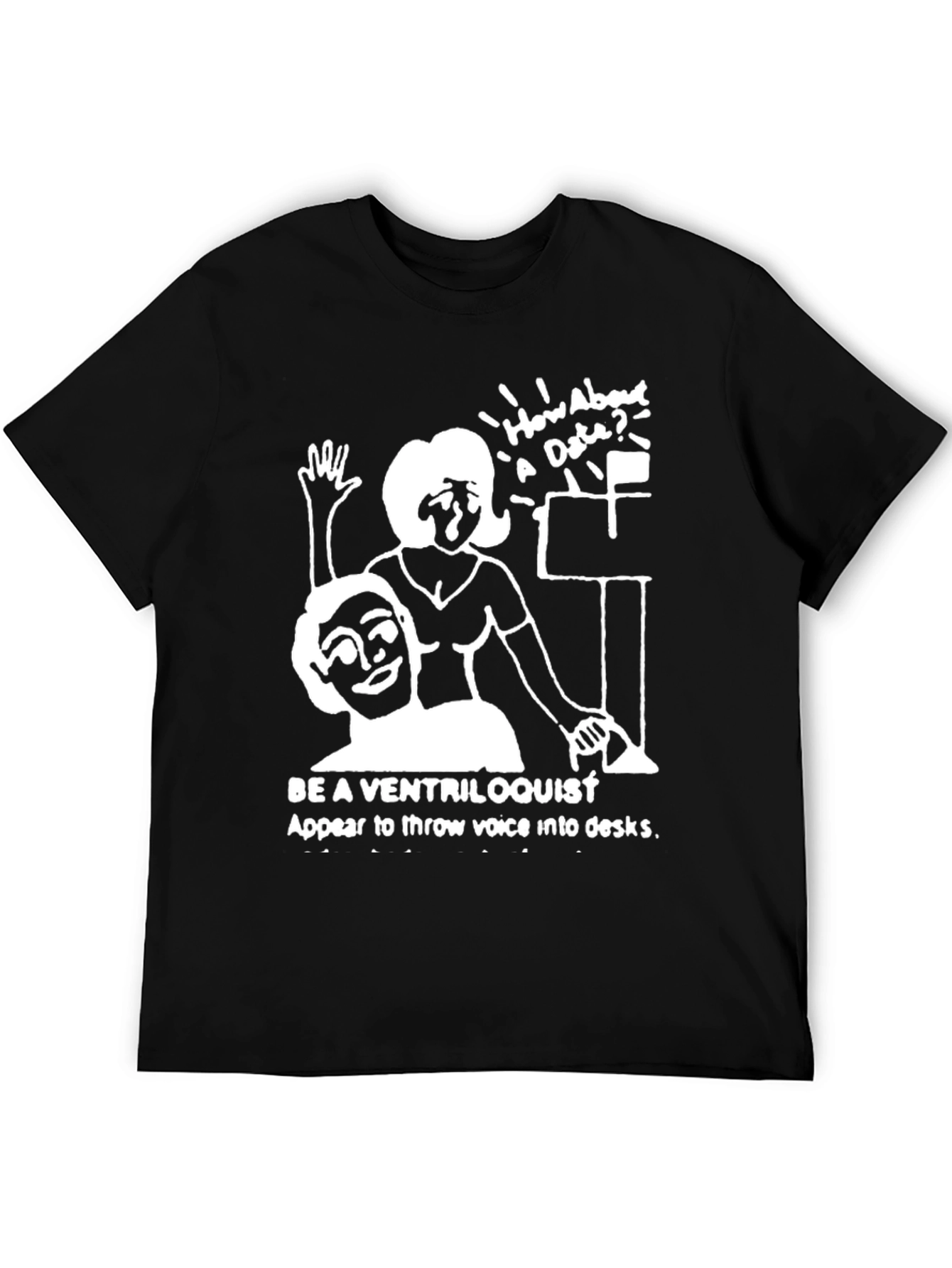 Black Ventriloquist Humor Graphic T-Shirt view 5