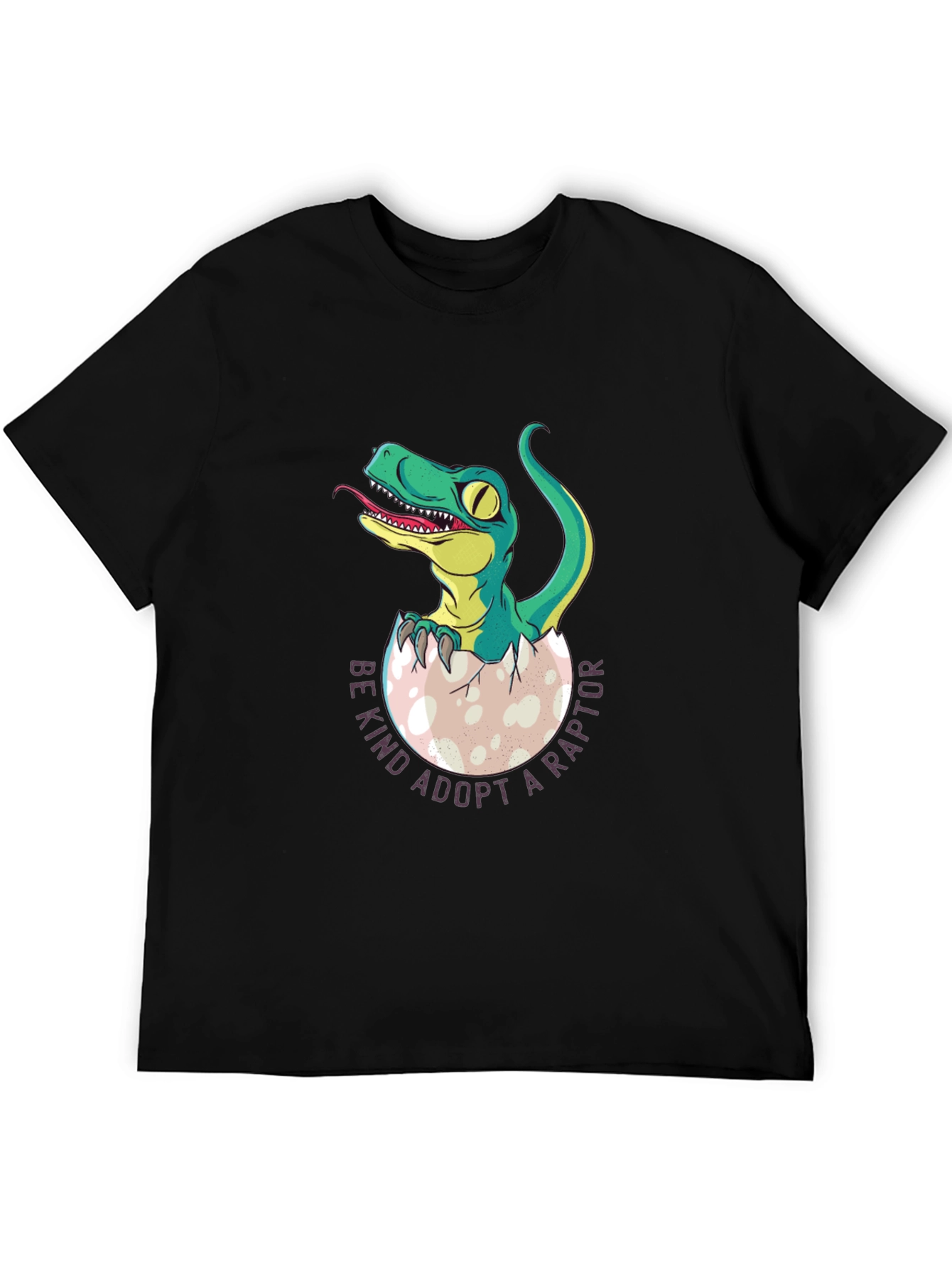 Black Adopt a Raptor T-Shirt - Unique Dinosaur Tee view 5