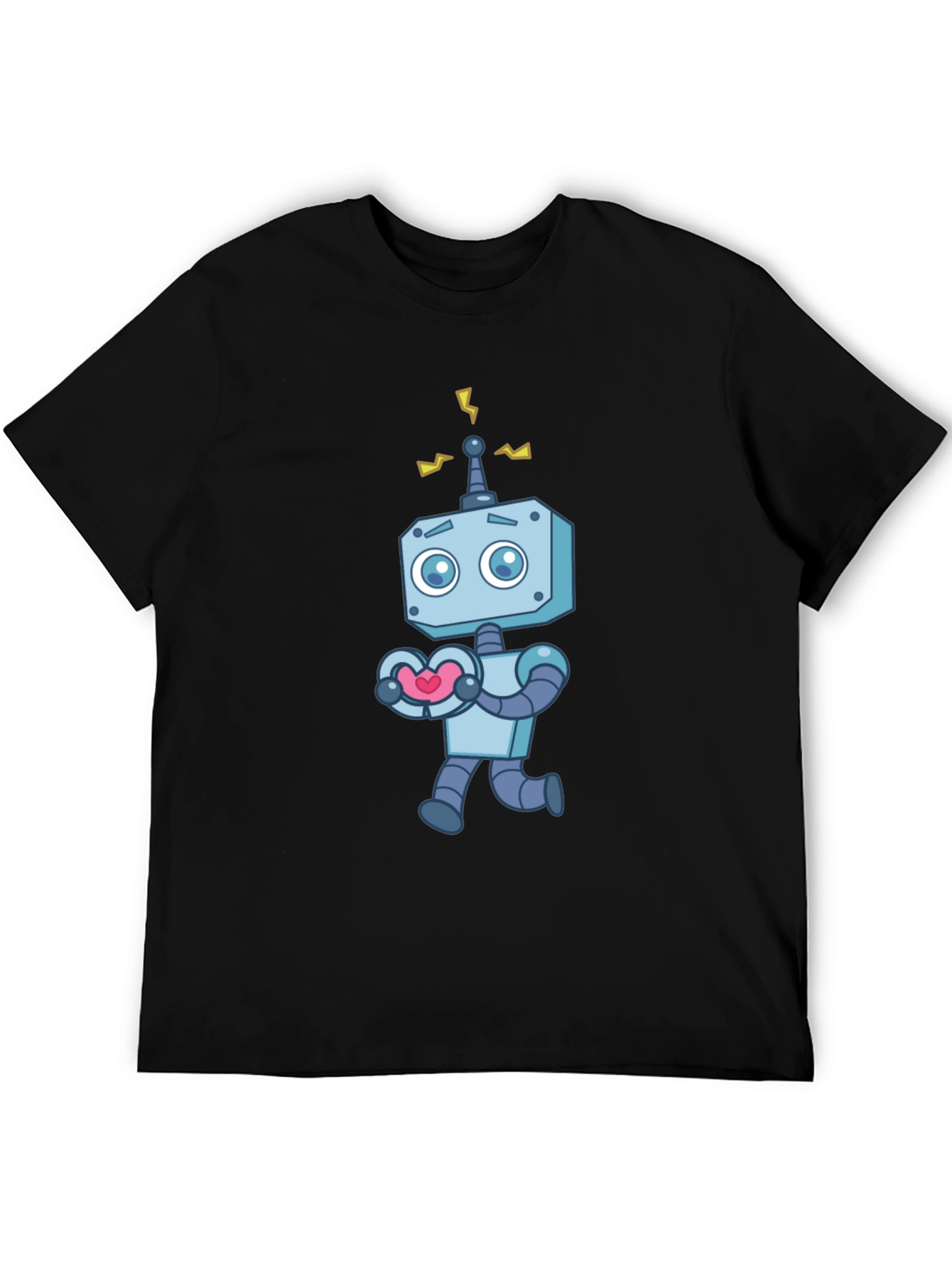 Black Robot Heart T-Shirt - Quirky Graphic Tee view 5