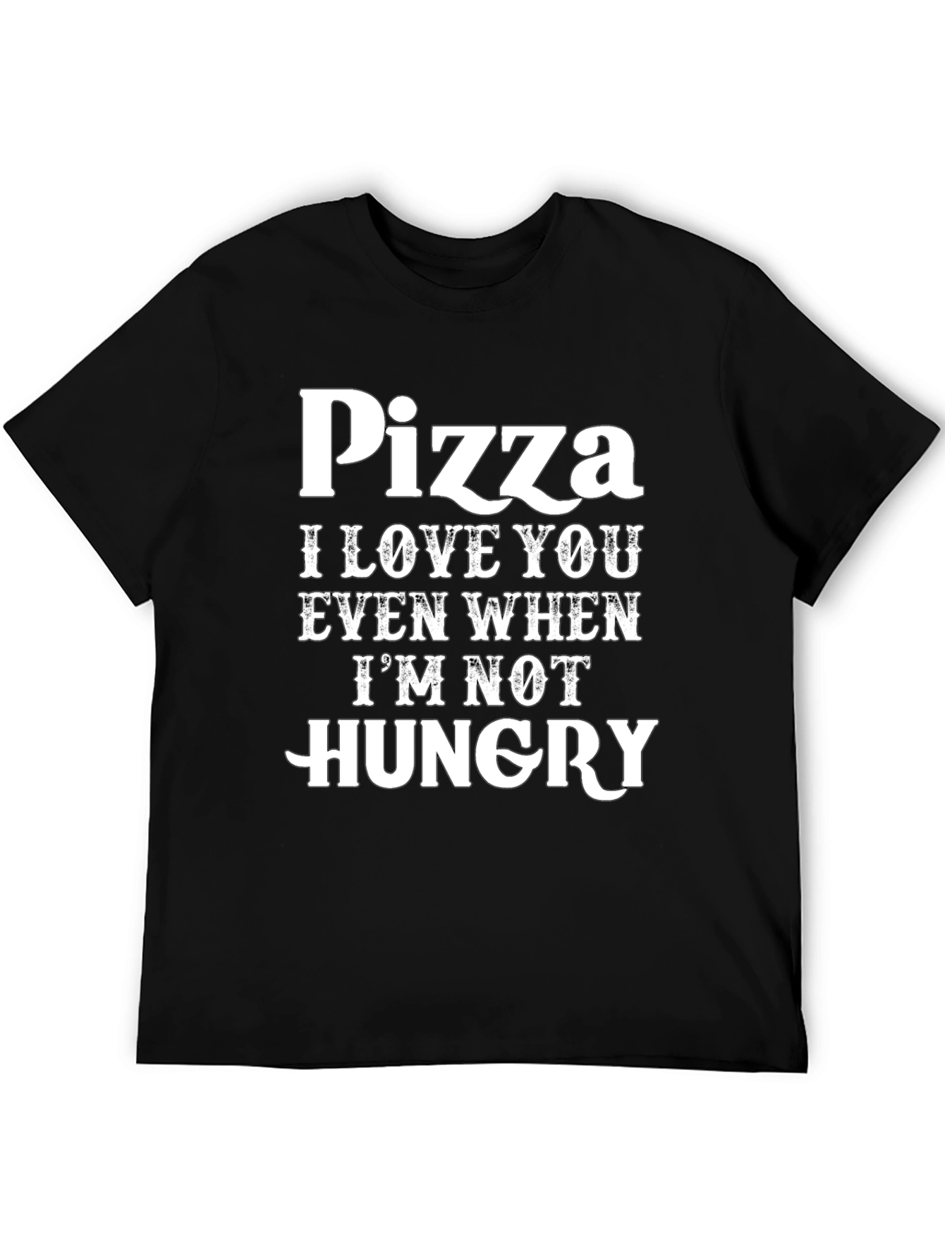Black Pizza Love Funny T-Shirt view 5