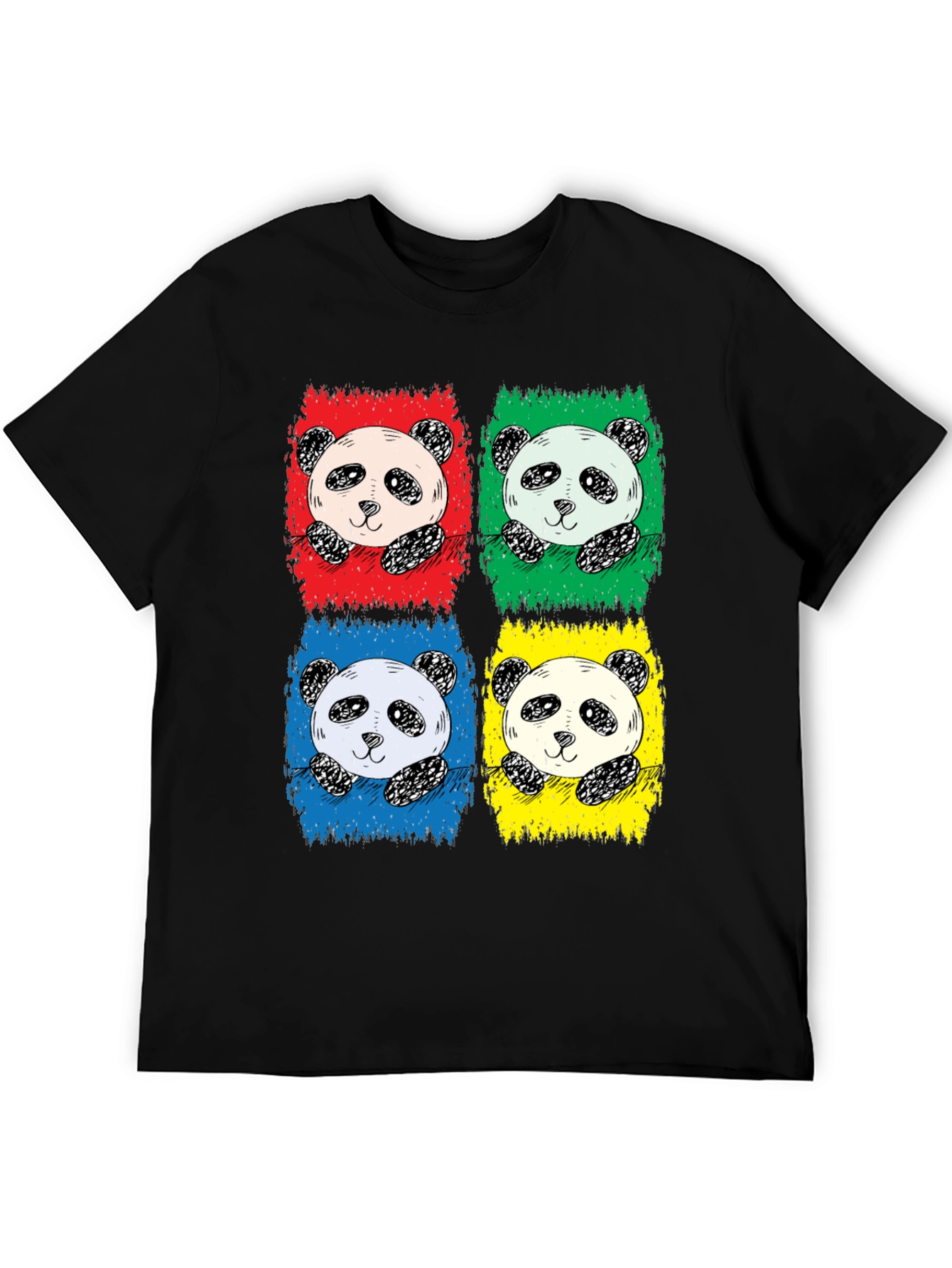 Black Pop Art Panda Graphic Tee - Unisex view 5