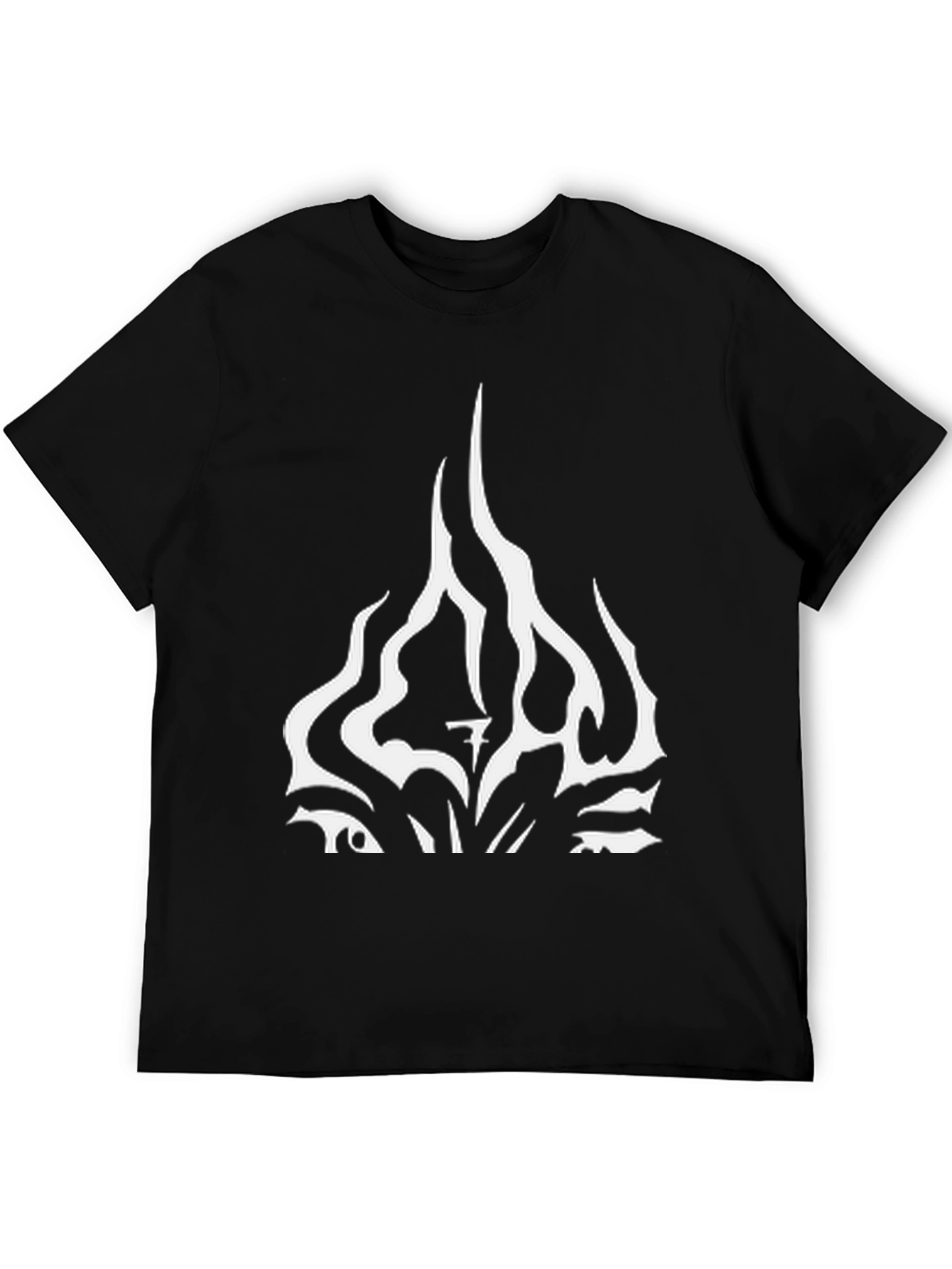 Black Abstract Flame Graphic Black T-Shirt view 5