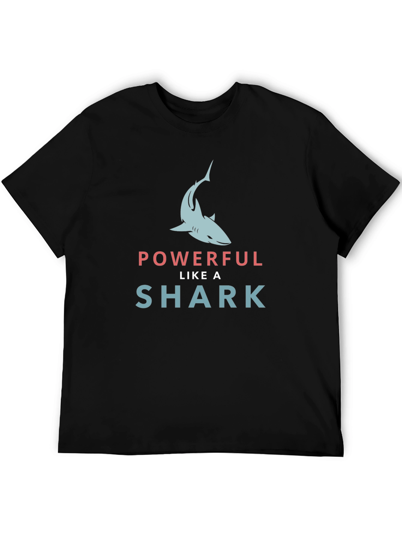 Black Powerful Like a Shark Graphic Tee view 5