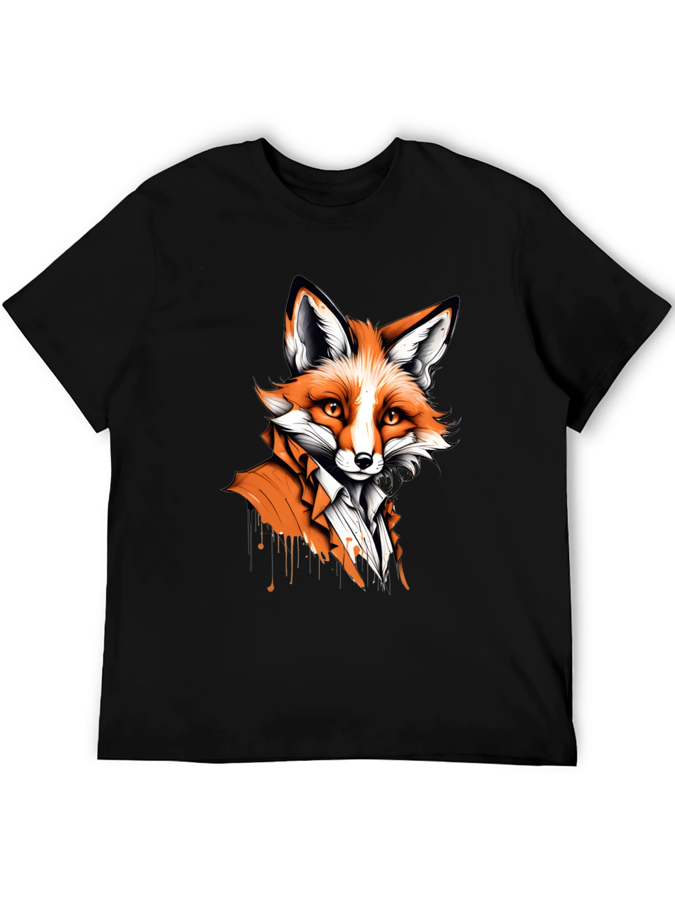 Black Fox in Suit Graphic Tee - Unique Animal Design view 5