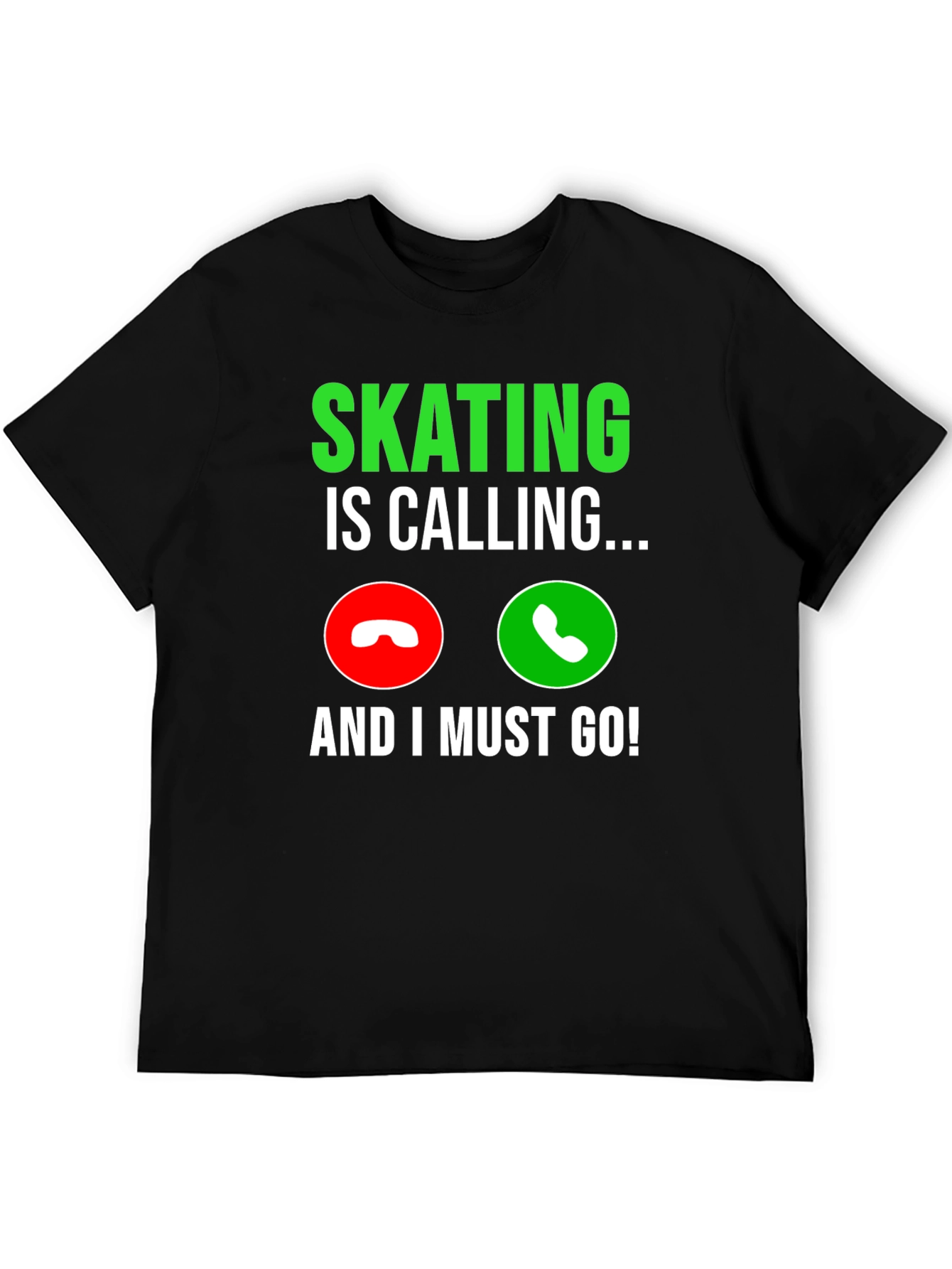 Skating Is Calling Black Graphic T-Shirt - 5