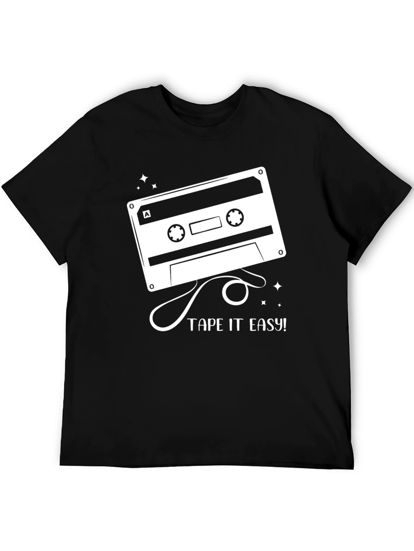 Black Tape It Easy Graphic Tee - Retro Cassette Design view 5