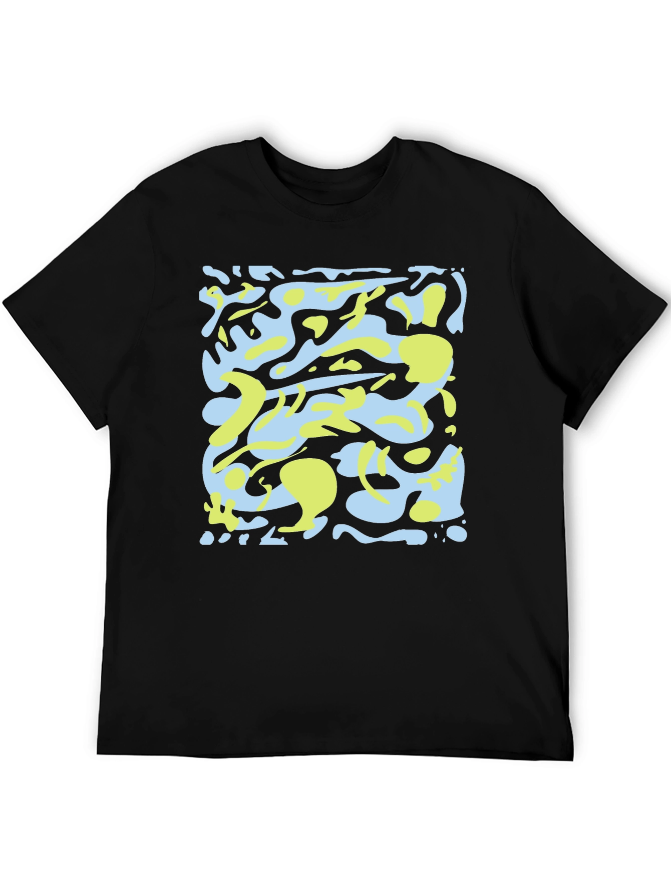 Black Abstract Camo Graphic Black T-Shirt view 5
