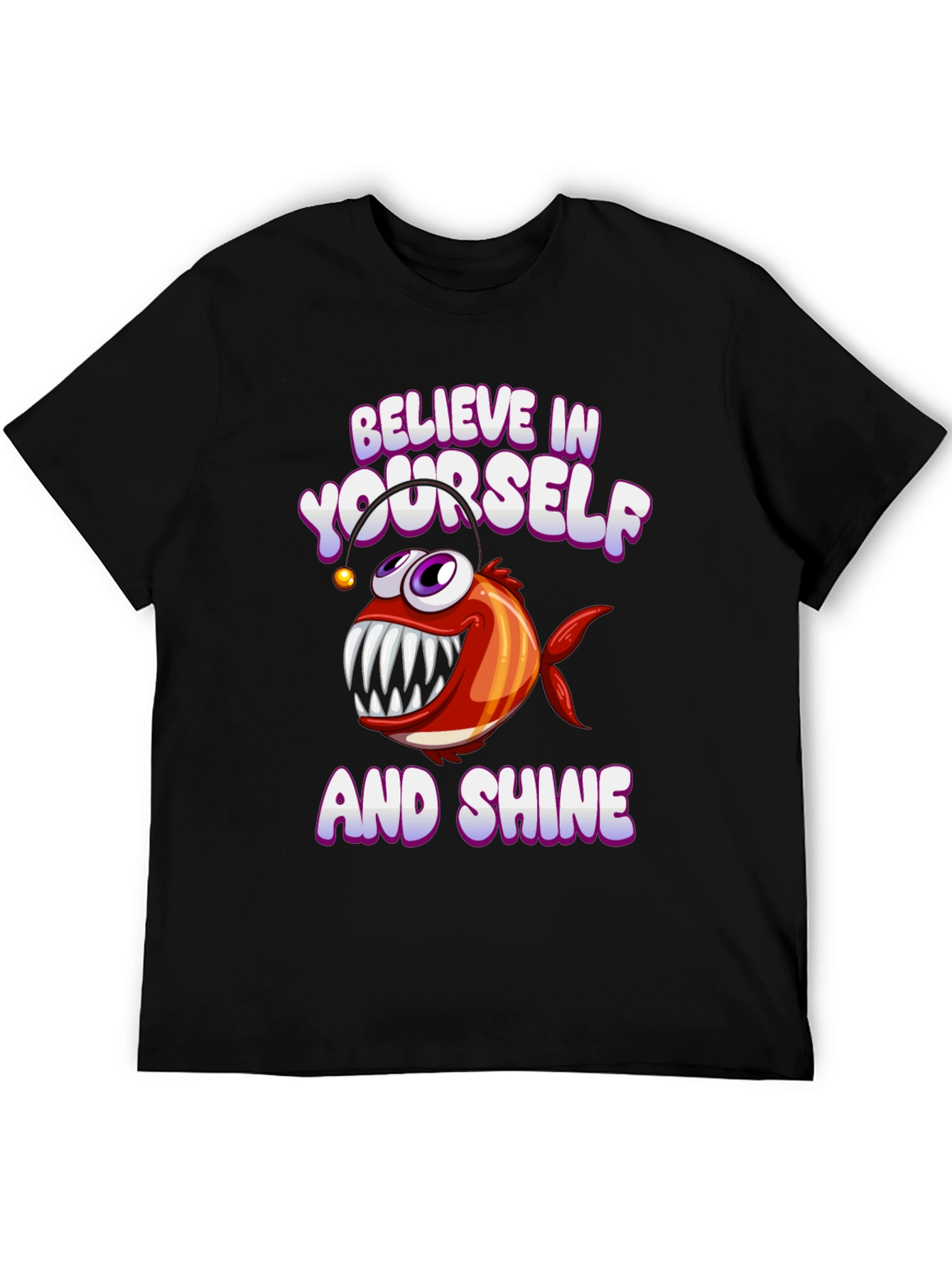 Black Believe in Yourself Anglerfish Graphic Tee view 5