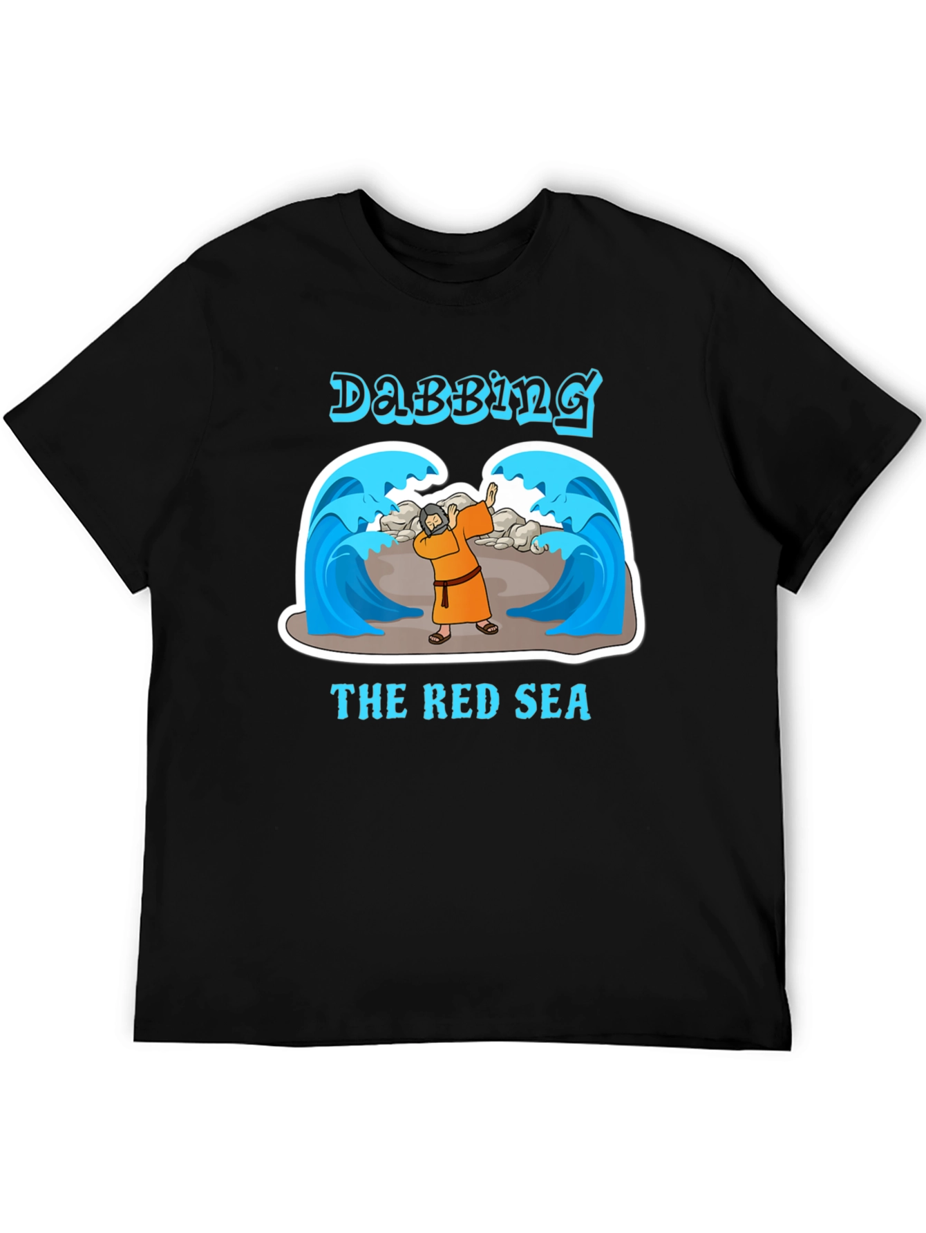 Black Dabbing the Red Sea T-Shirt - Funny Moses Tee view 5