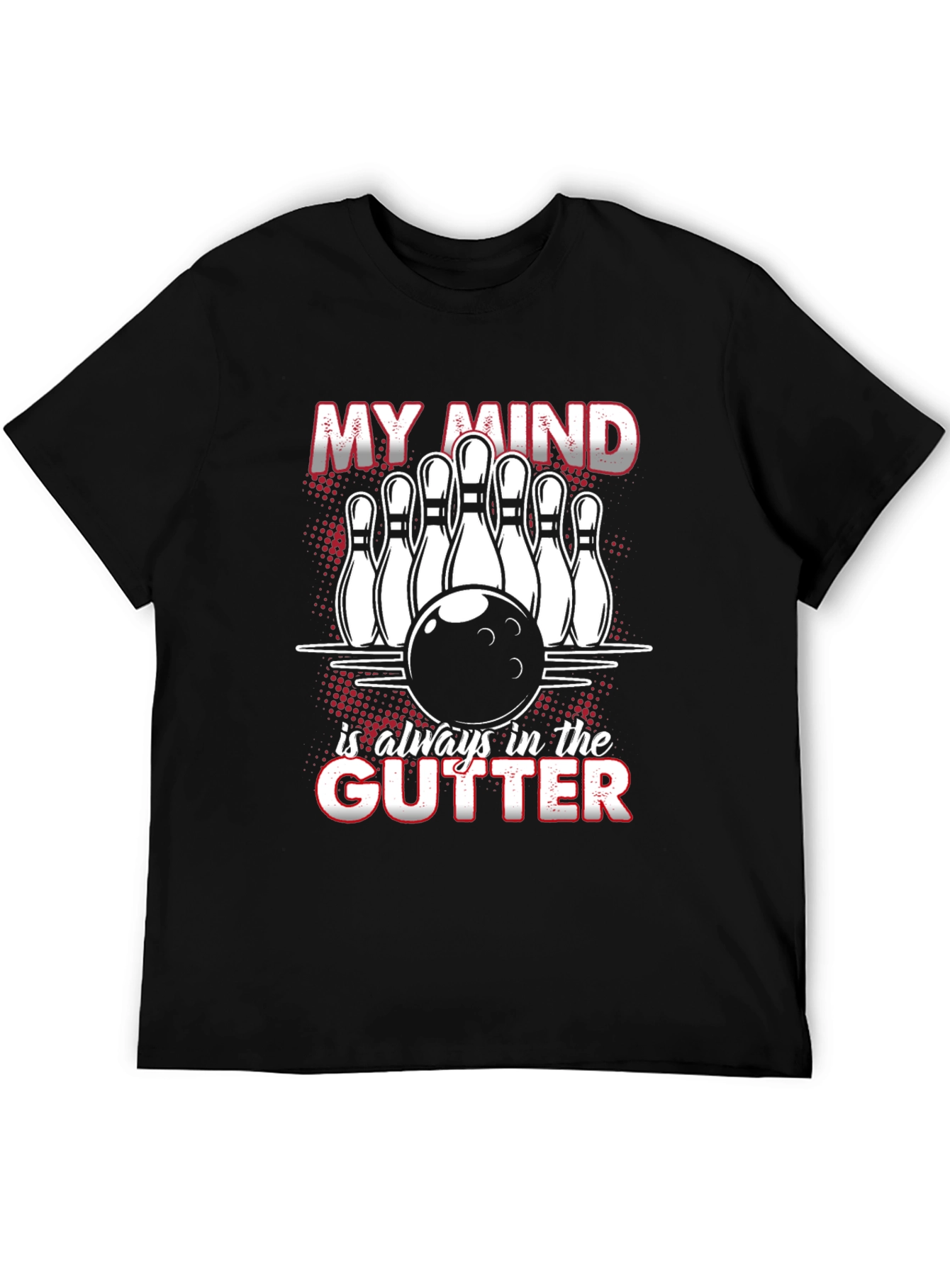 Black Bowling Mind T-Shirt Funny Graphic Tee view 5