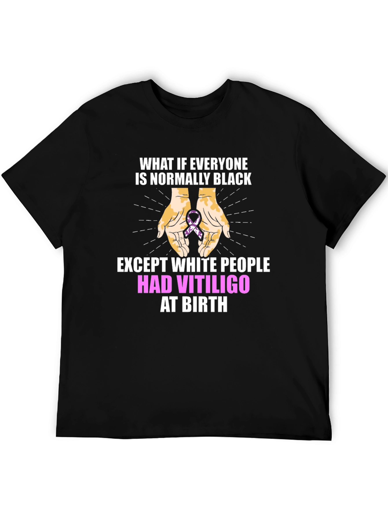 Black Vitiligo Awareness T-Shirt - Equality Design view 5