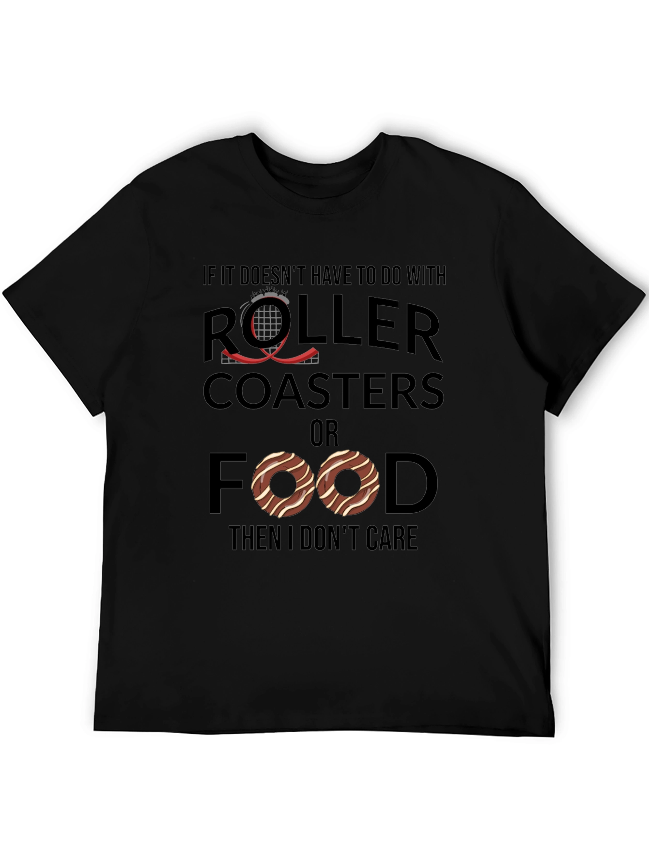Black Roller Coasters & Food T-Shirt view 5