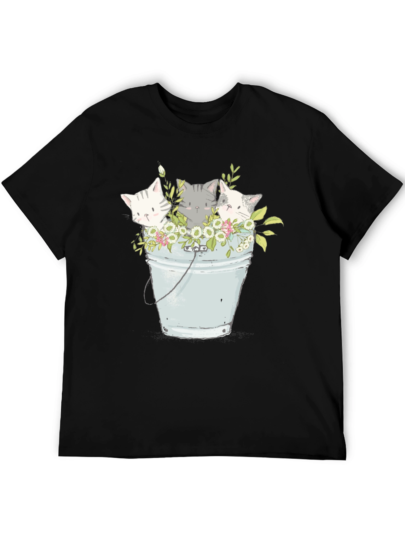 Black Cats in Bucket T-Shirt - Cute Kitten Graphic Tee view 5