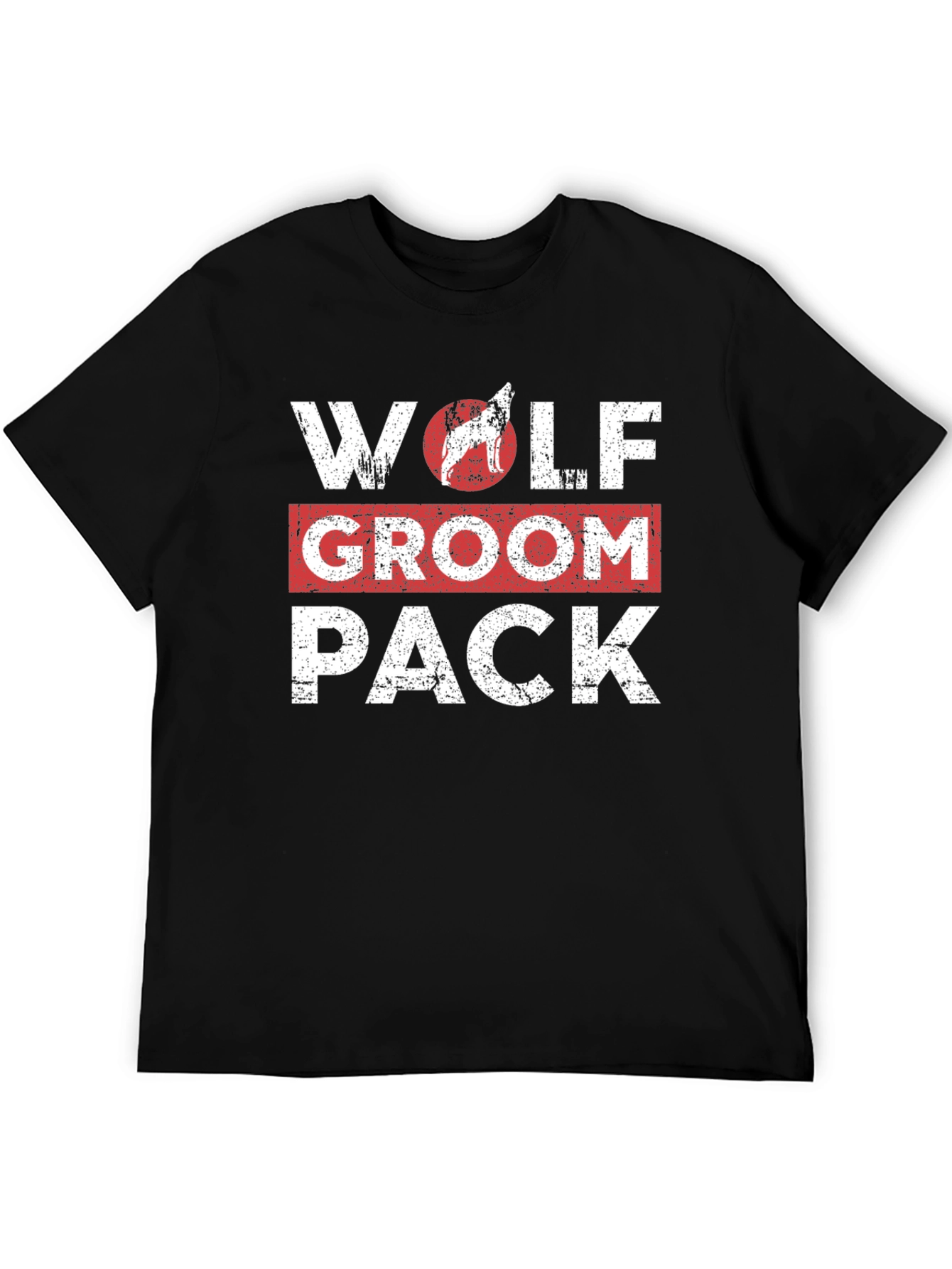 Black Wolf Groom Pack Graphic T-Shirt view 5