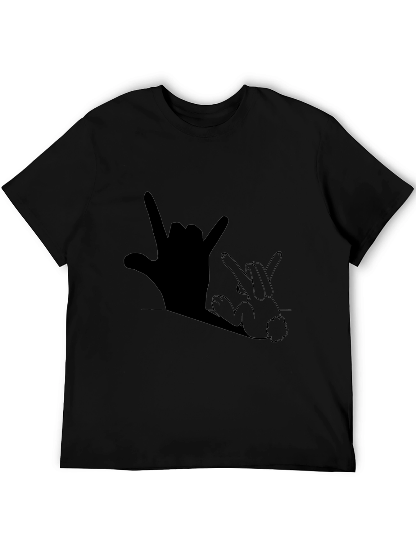 Black Rock On Bunny Shadow Graphic T-Shirt view 5