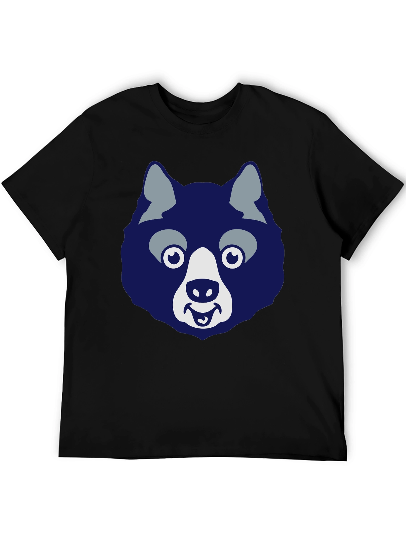 Black Funny Husky Graphic Tee - Men's Black T-Shirt view 5