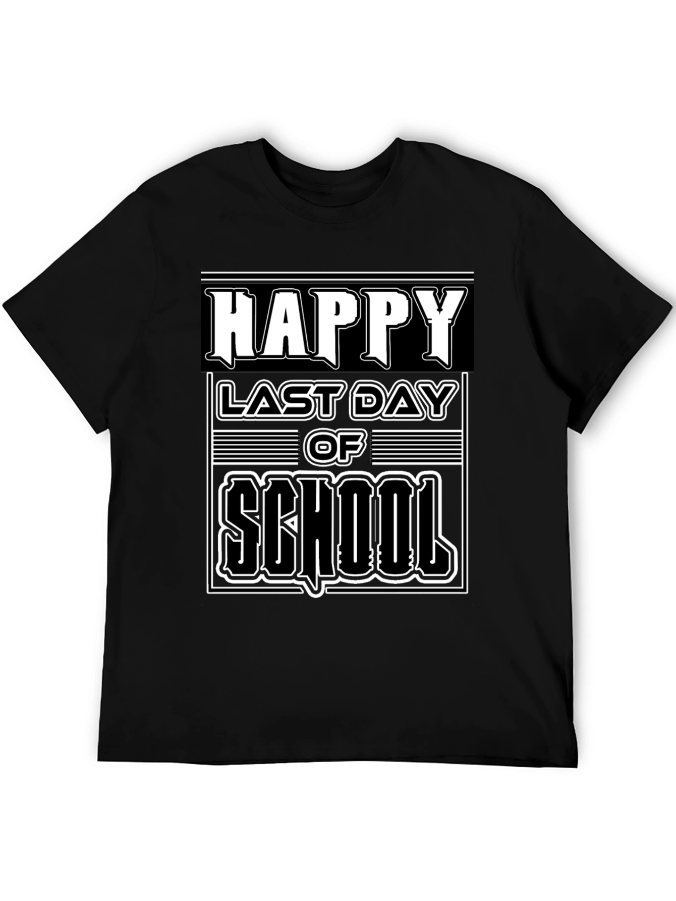 Black Happy Last Day of School Graphic Tee - Black Cotton Blend view 5