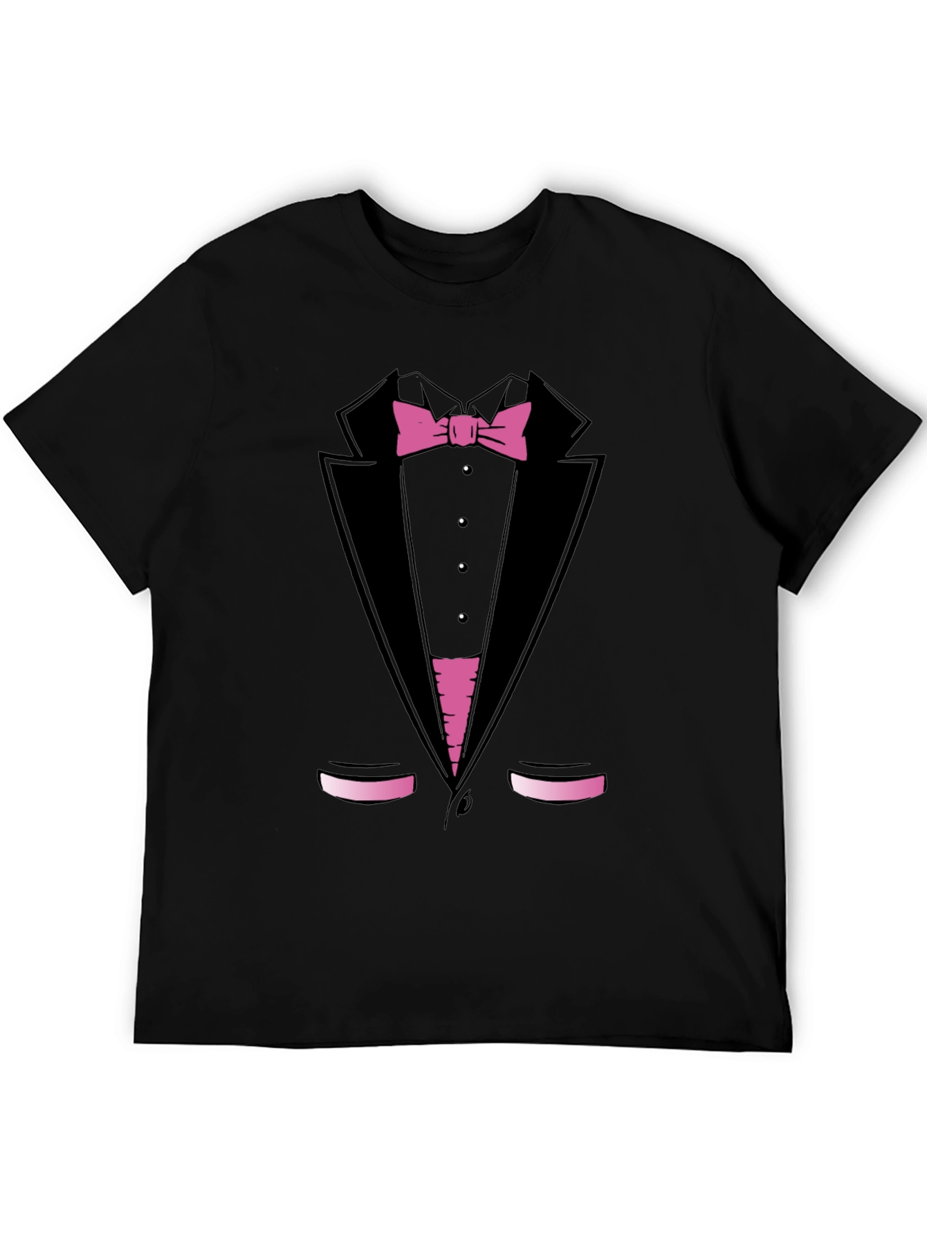 Black Tuxedo Print T-Shirt - Funny Dress Up Tee view 5