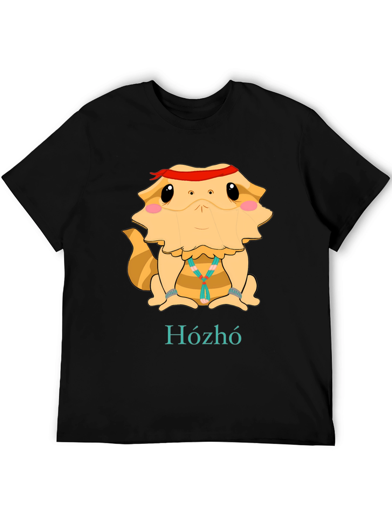 Black Bearded Dragon Hózhó T-Shirt - Cool Lizard Tee view 5