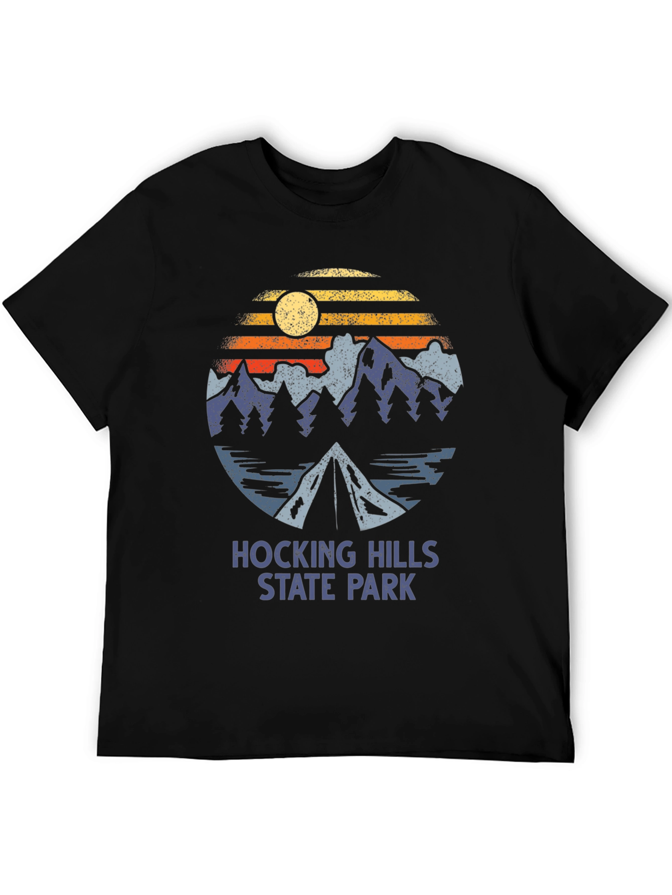 Black Hocking Hills State Park T-Shirt Camping Graphic Tee view 5