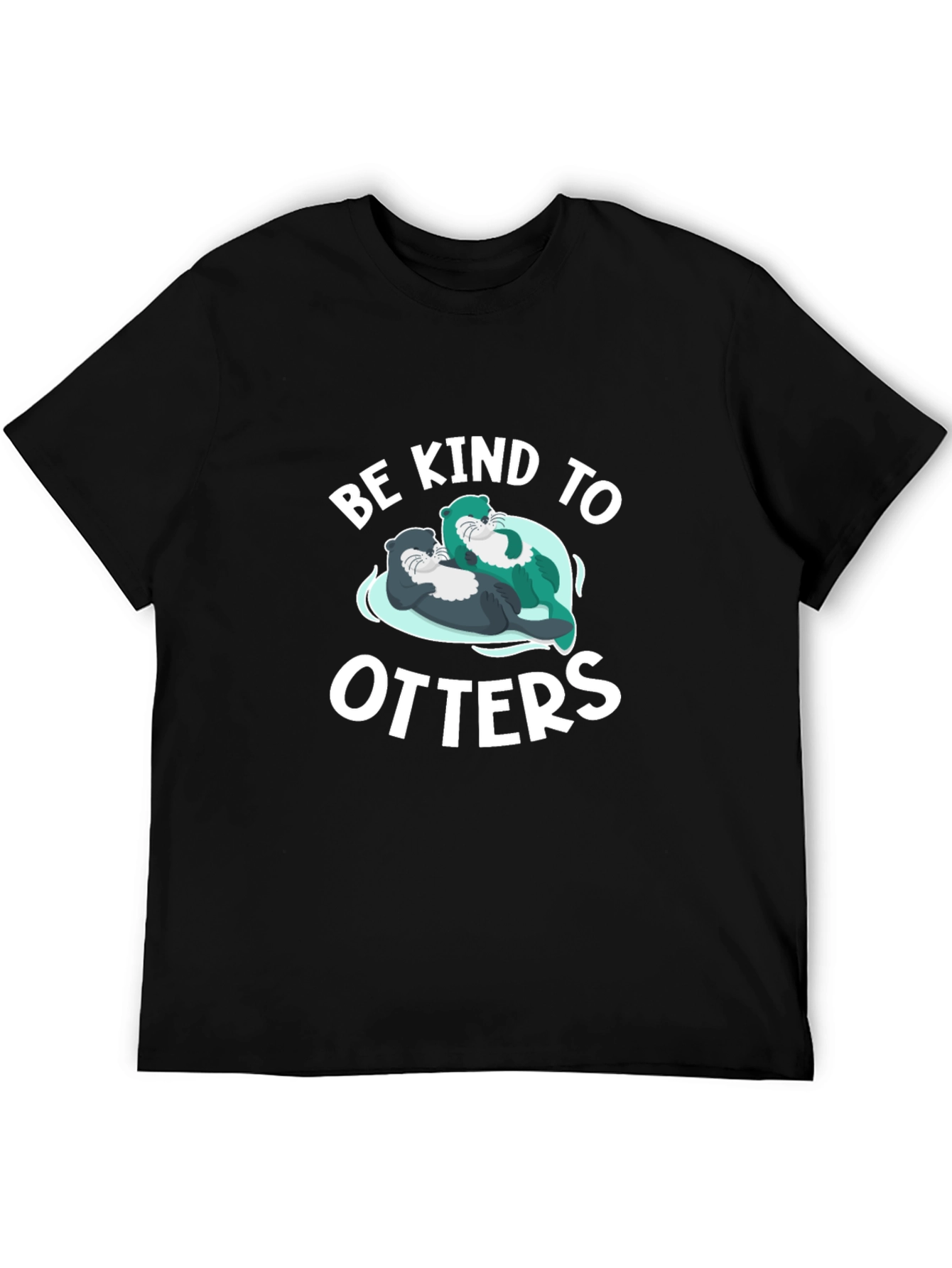 Black Be Kind To Otters Black T-Shirt view 5
