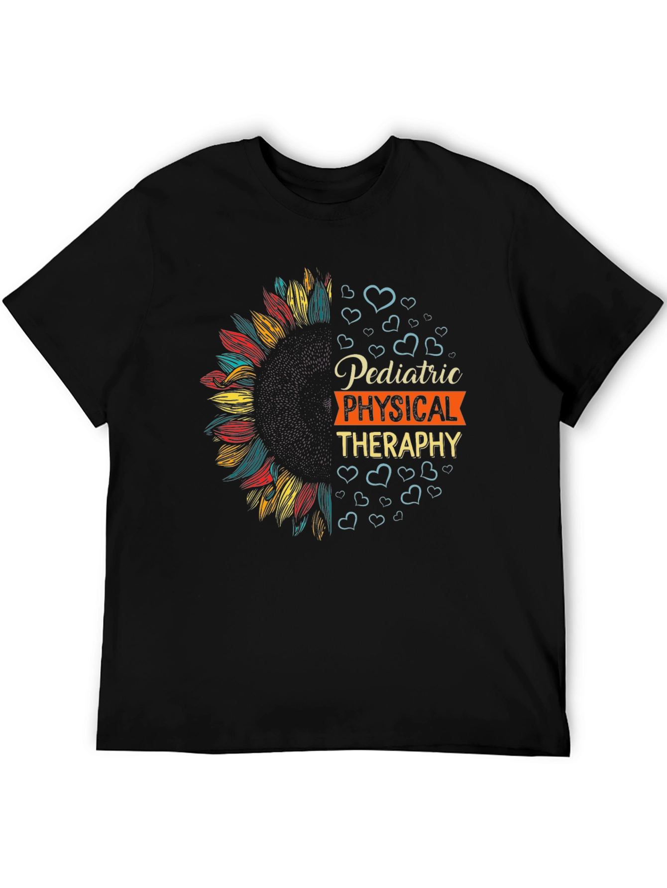 Black Pediatric Physical Therapy Sunflower T-Shirt view 5