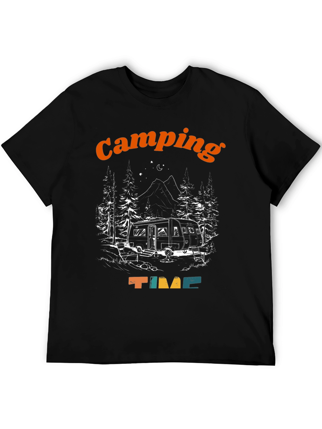 Black Camping Time Graphic T-Shirt view 5
