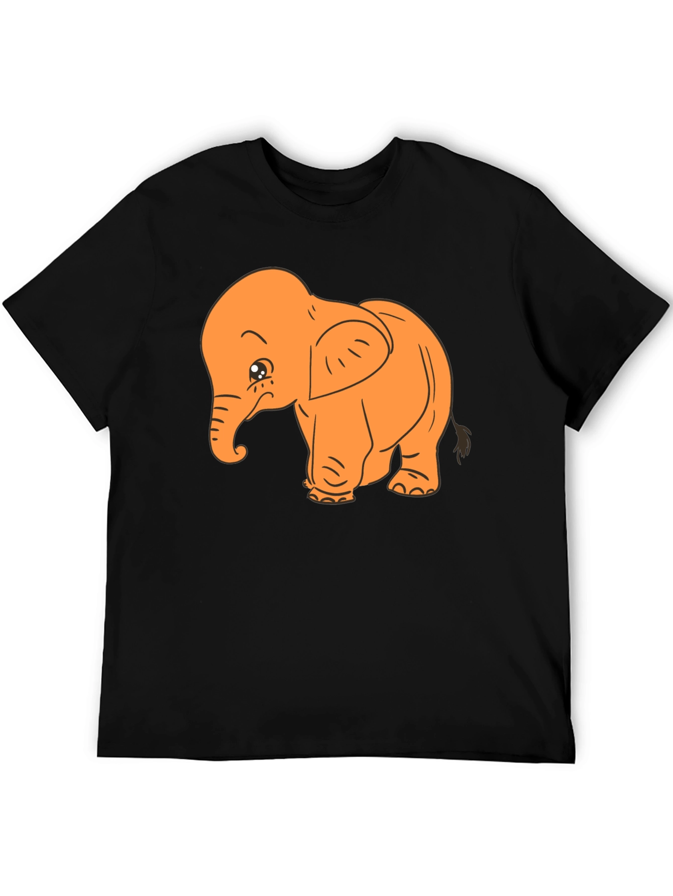 Black Cute Elephant Graphic Tee view 5